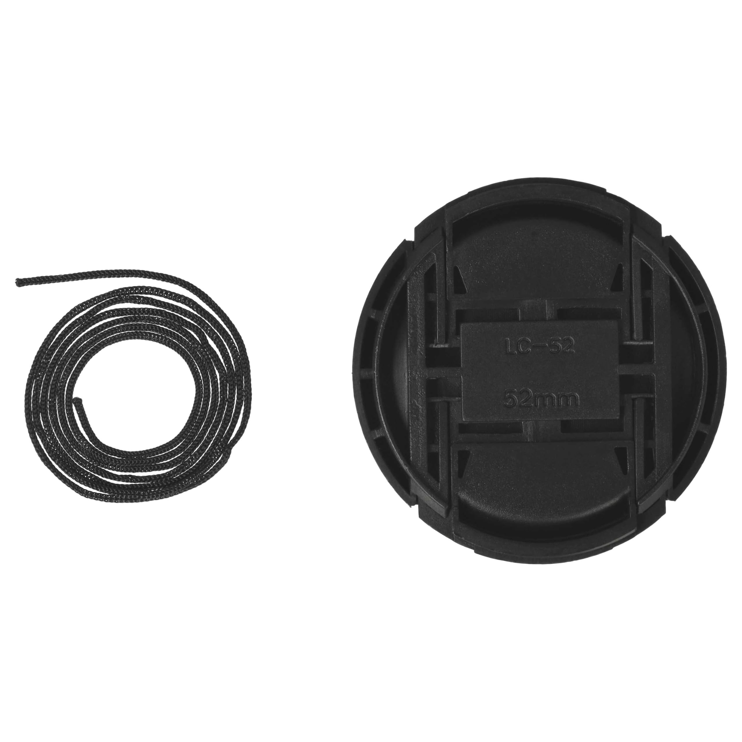 vhbw Copriobiettivo 52mm snap-on fotocamera nero plastica