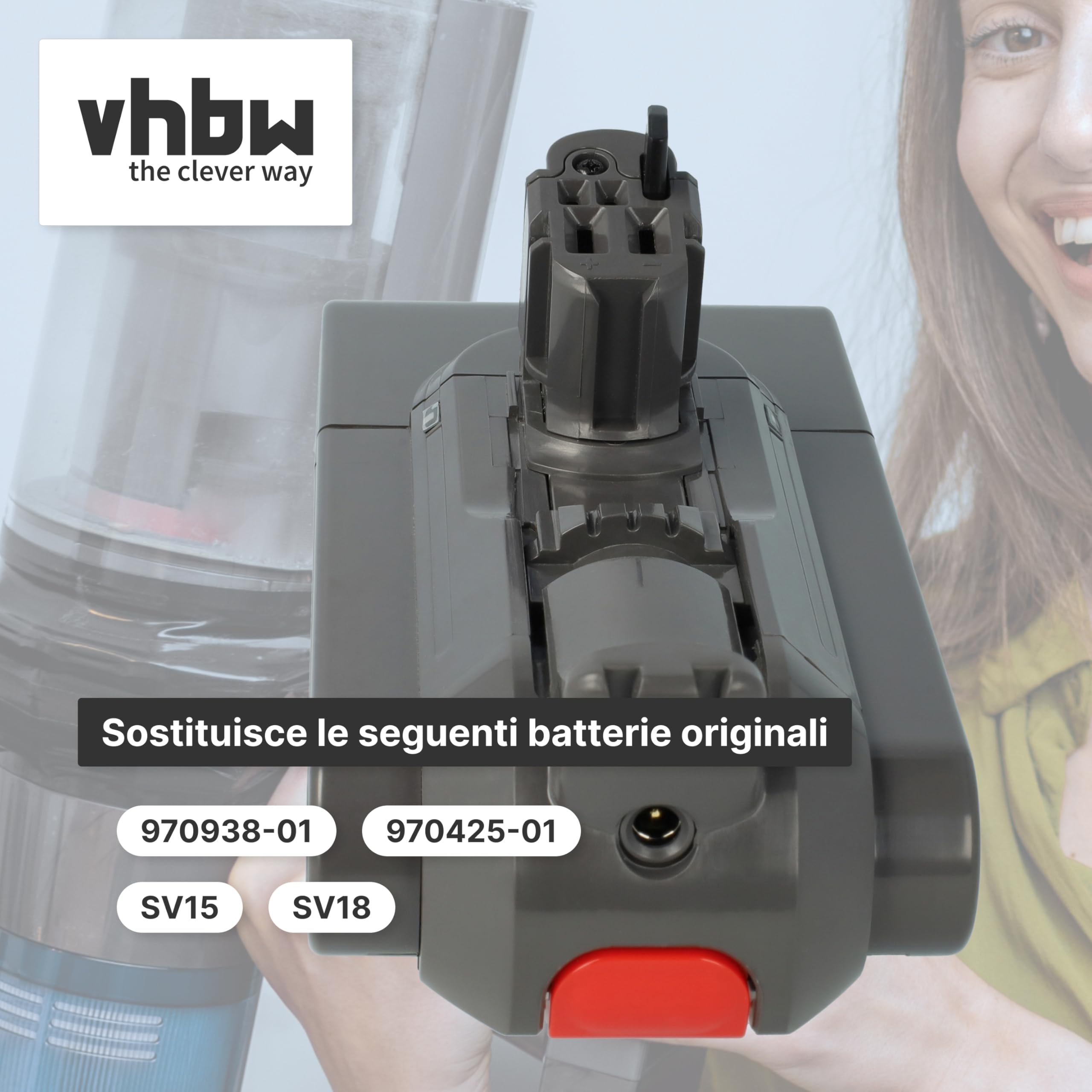 vhbw Batteria Li-Ion 3600mAh 25,2V per Dyson V15 Detect SV22