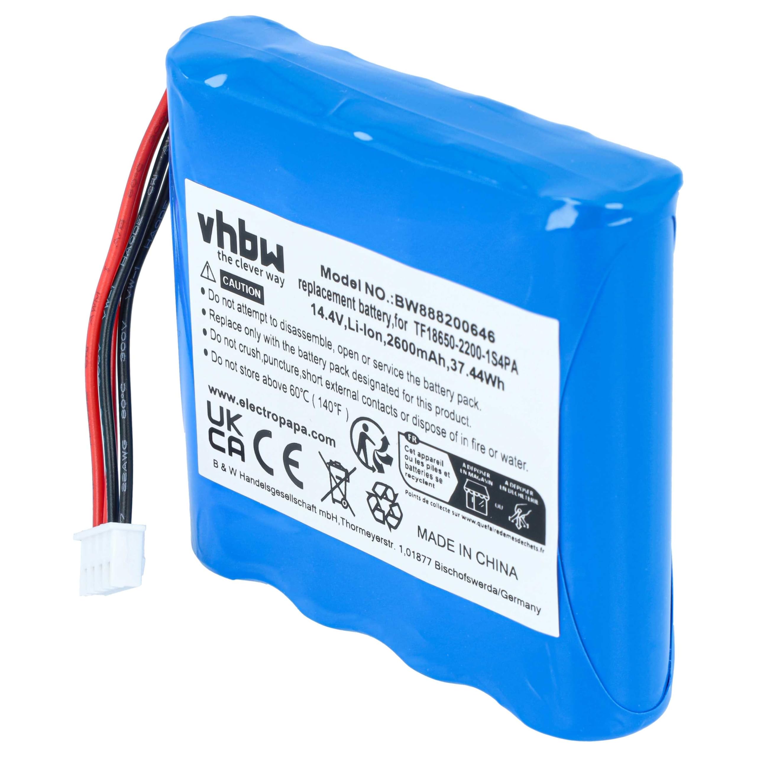 vhbw Batteria per Marshall Kilburn 14,4V 2600mAh Li-Ion