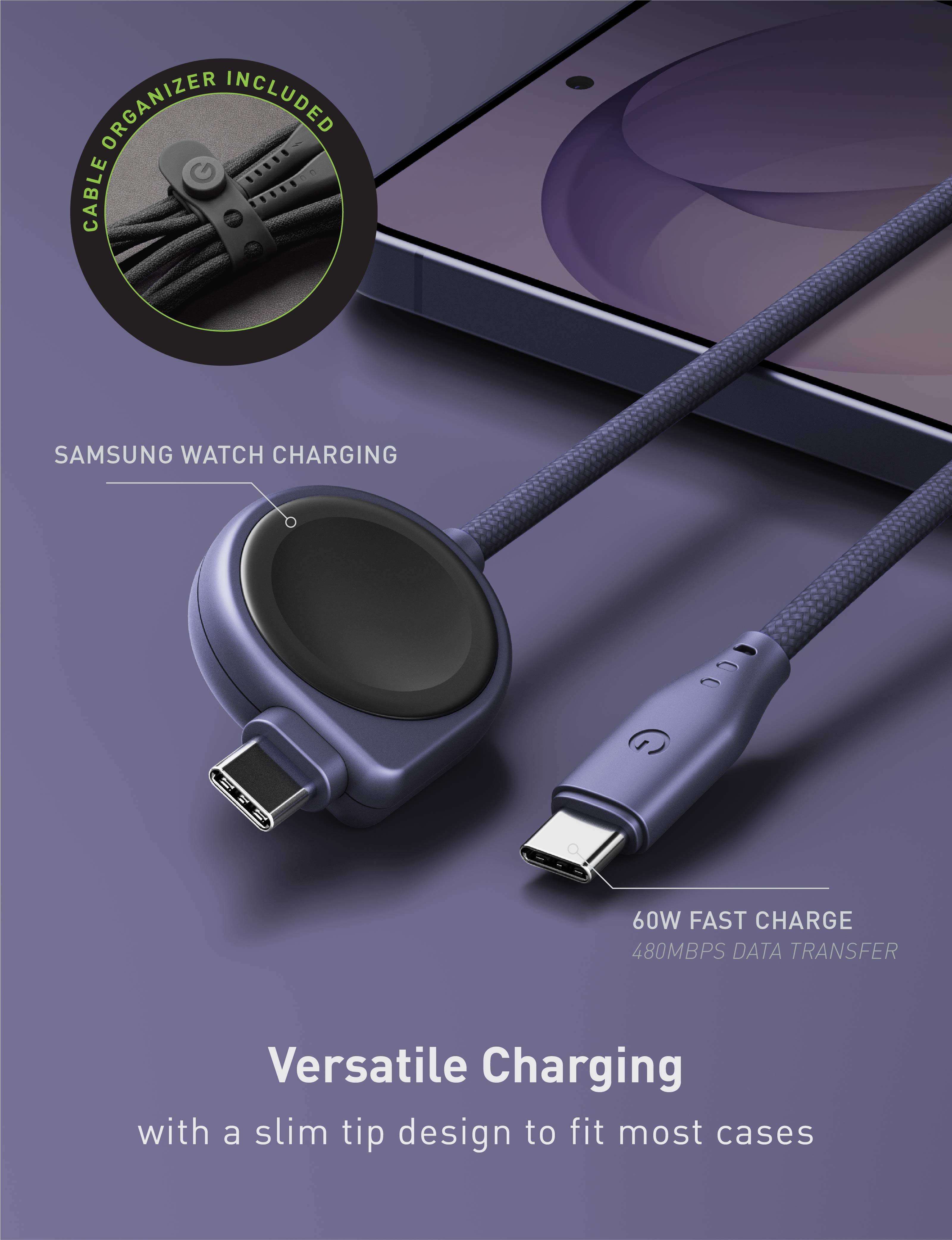 Energea Flow Duo Watch cavo 2 in 1 150cm Cobalt Violet