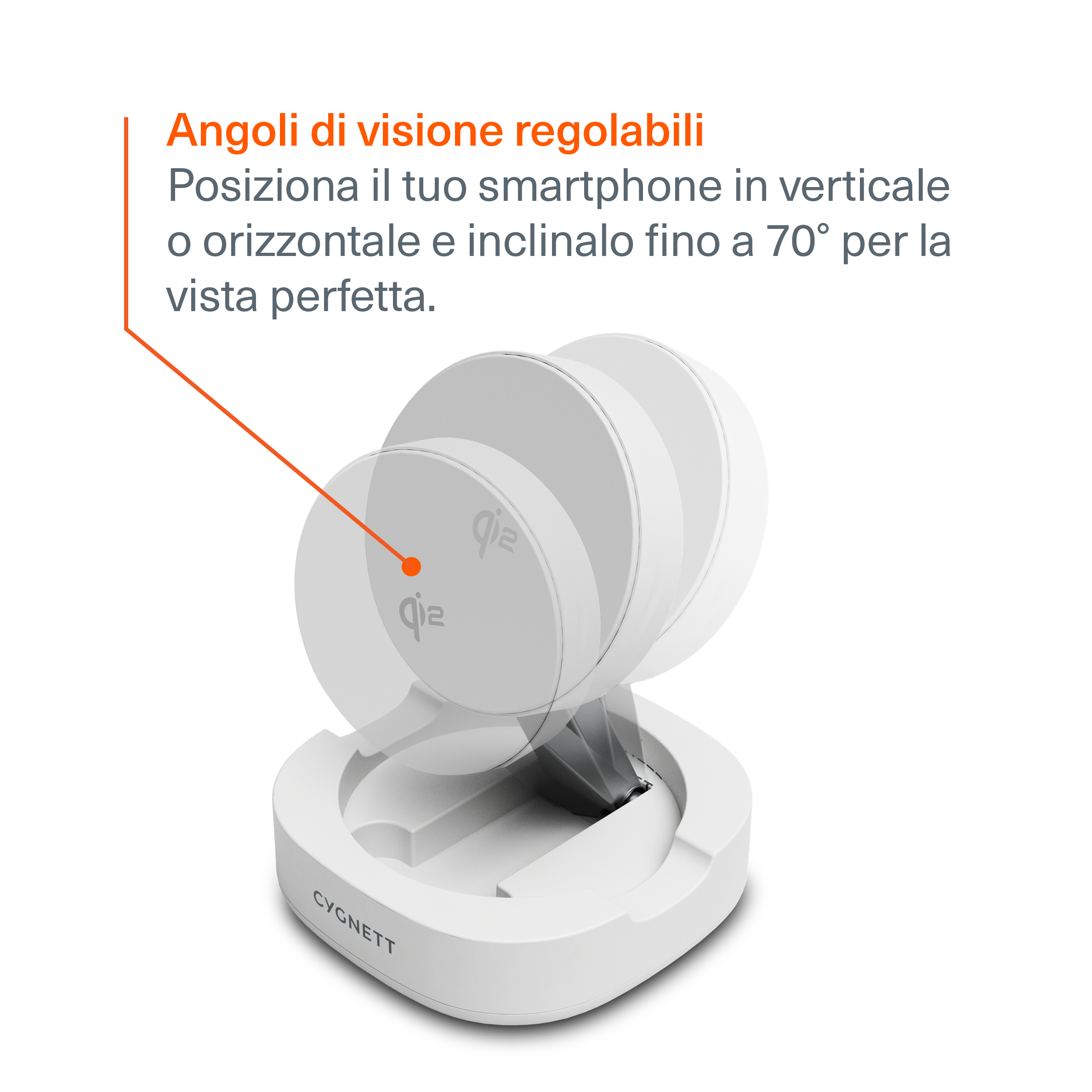 Cygnett ChargeBase Qi2 Caricatore Wireless Pieghevole 15W