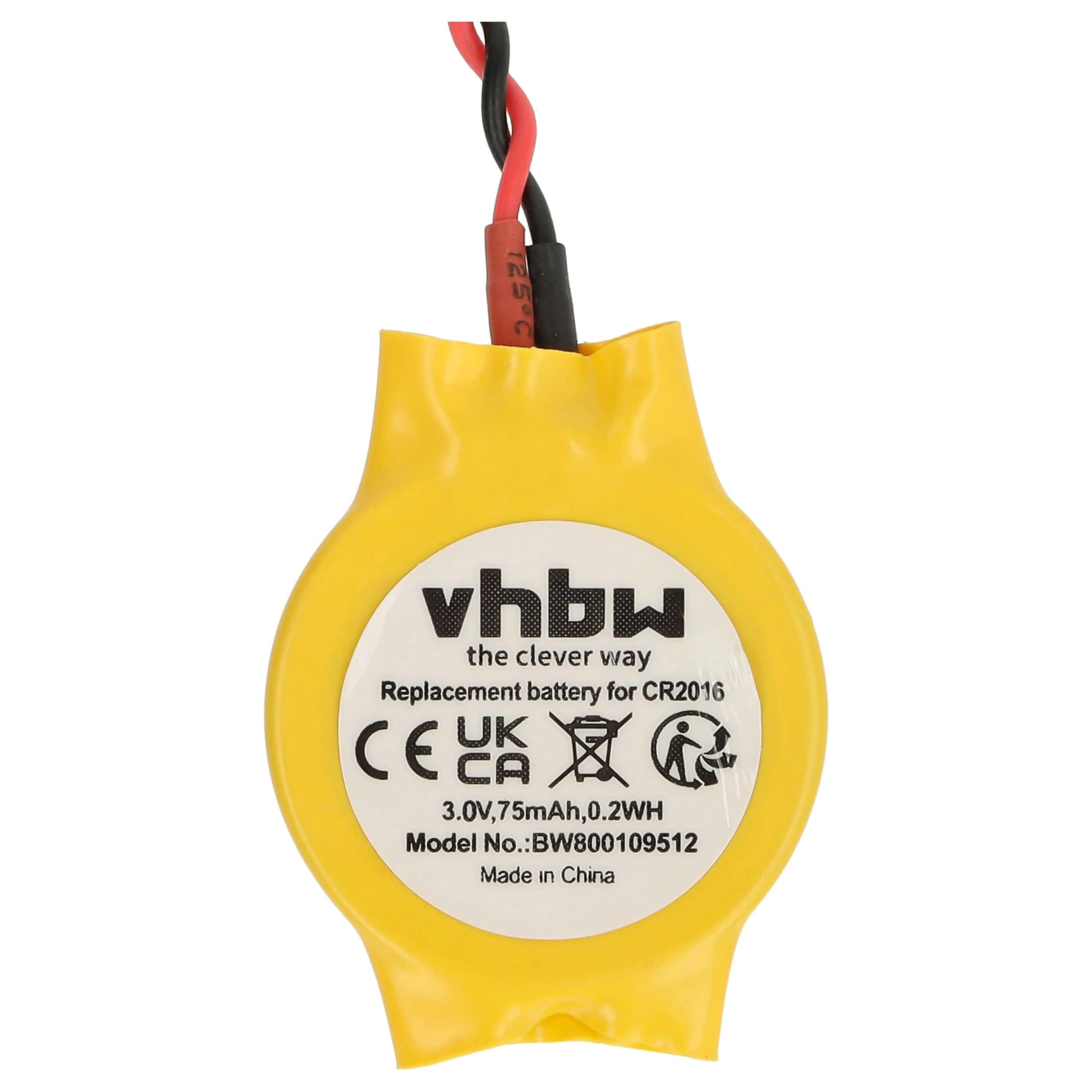 vhbw Batteria BIOS CR2016 75mAh per HP Mini 110