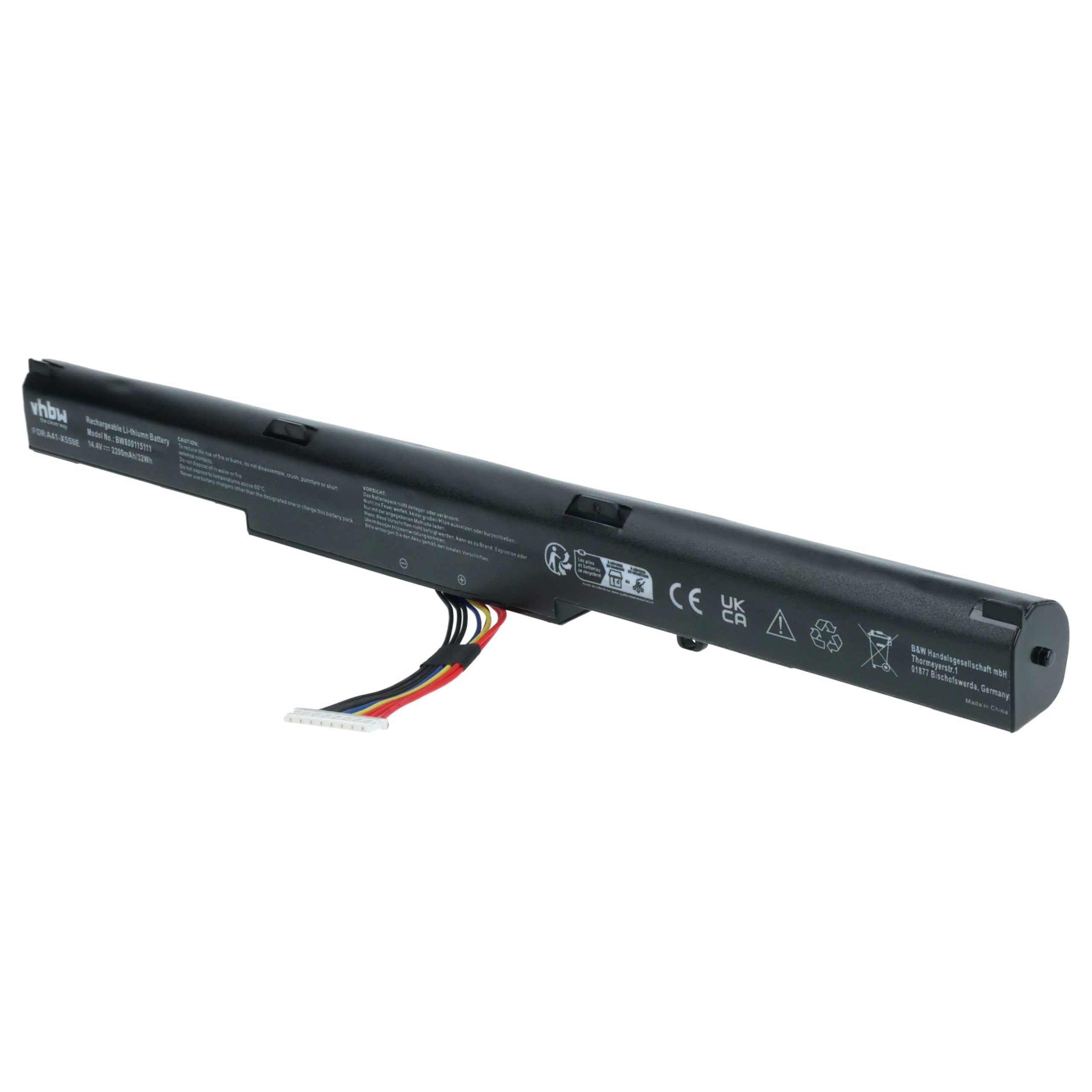 vhbw Batteria A41-X550E per Asus X550 2200mAh