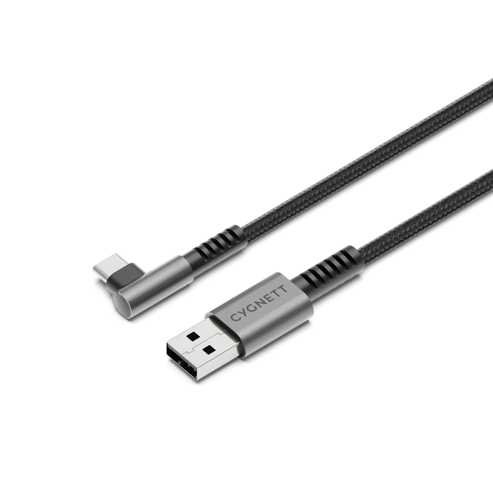 Cygnett Unite Cavo USB-C a USB-A 1m Angolo Retto Nero 60W