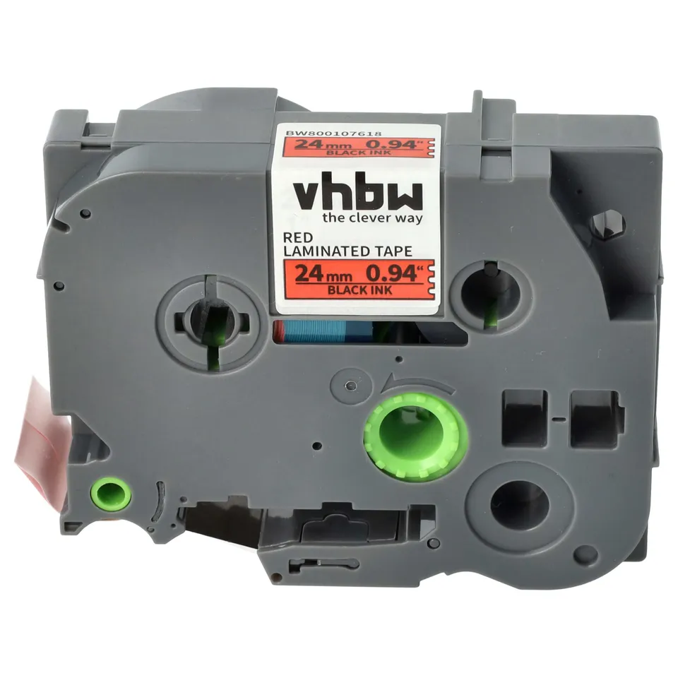 vhbw TZE-451 cassetta nastro 24mm nero su rosso 8m