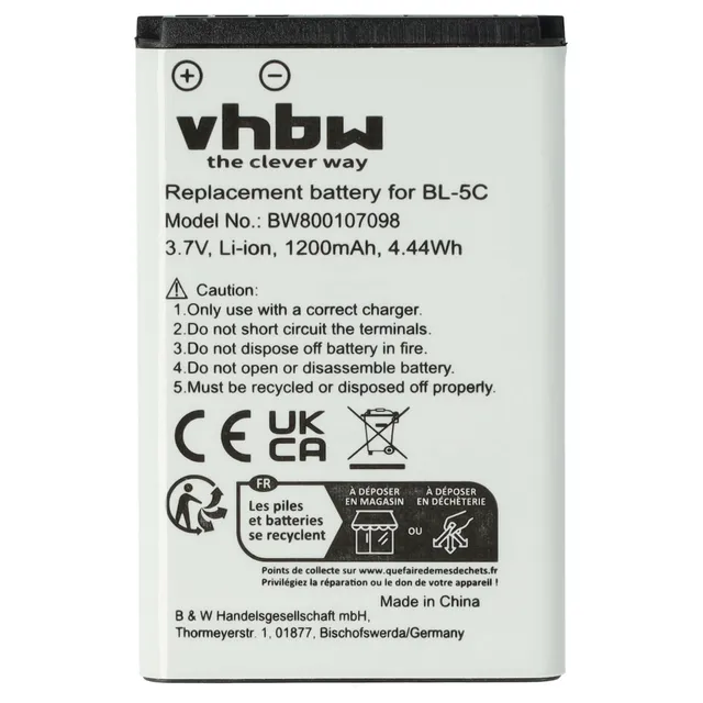 vhbw Batteria Li-Ion 1200mAh per Amplicomms M6300