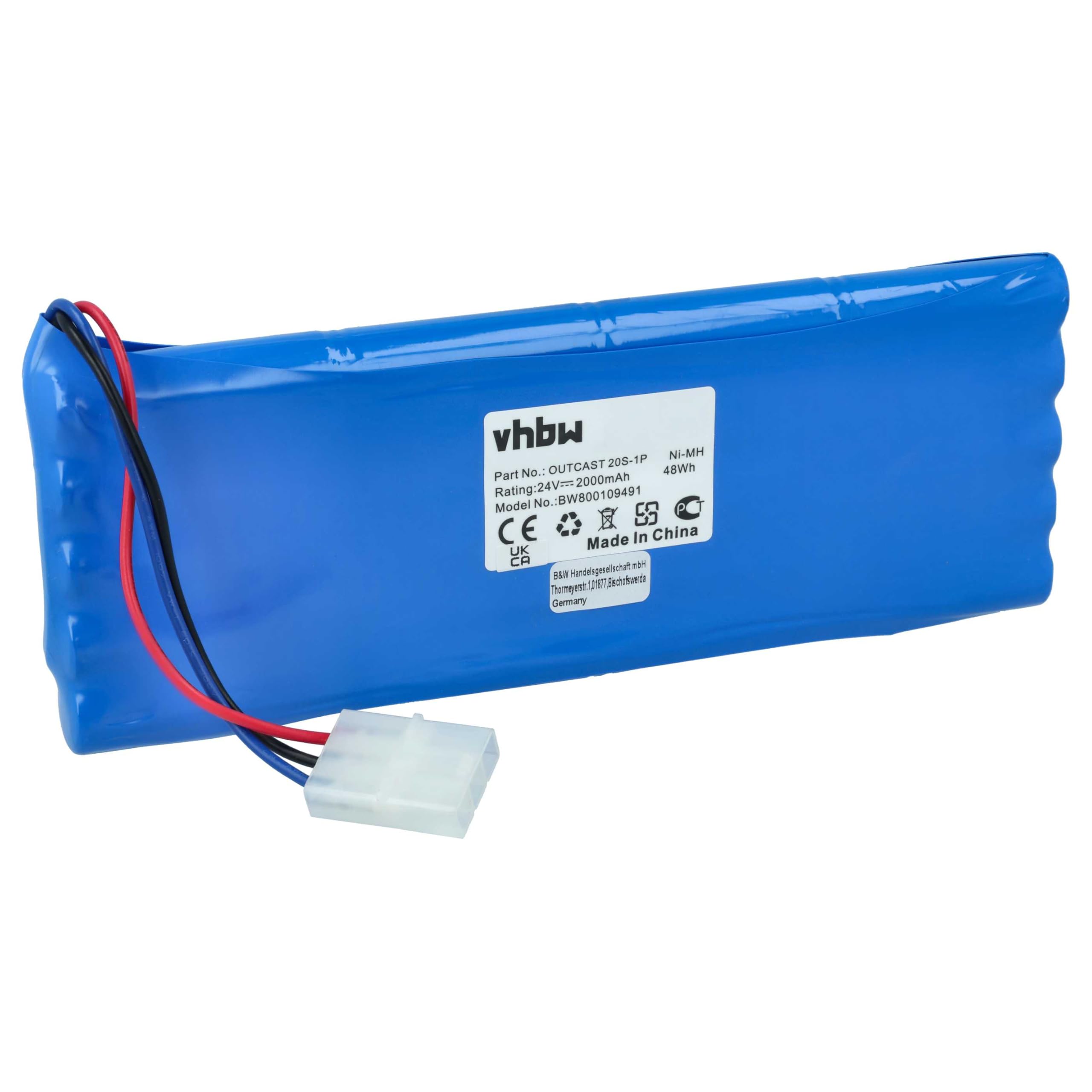 vhbw 20S-1P Batteria per Soundcast Outcast 2000mAh NiMH