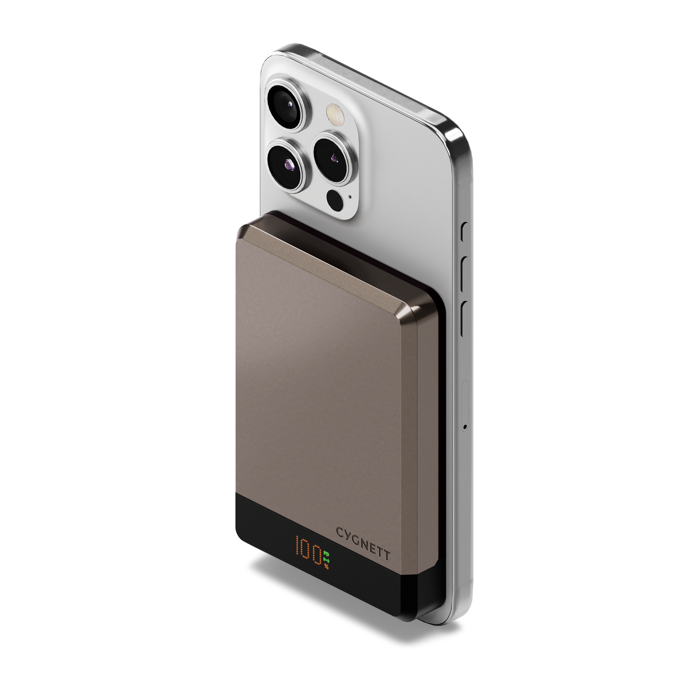 Cygnett MagSlim power bank wireless magnetico 5000mAh champagne