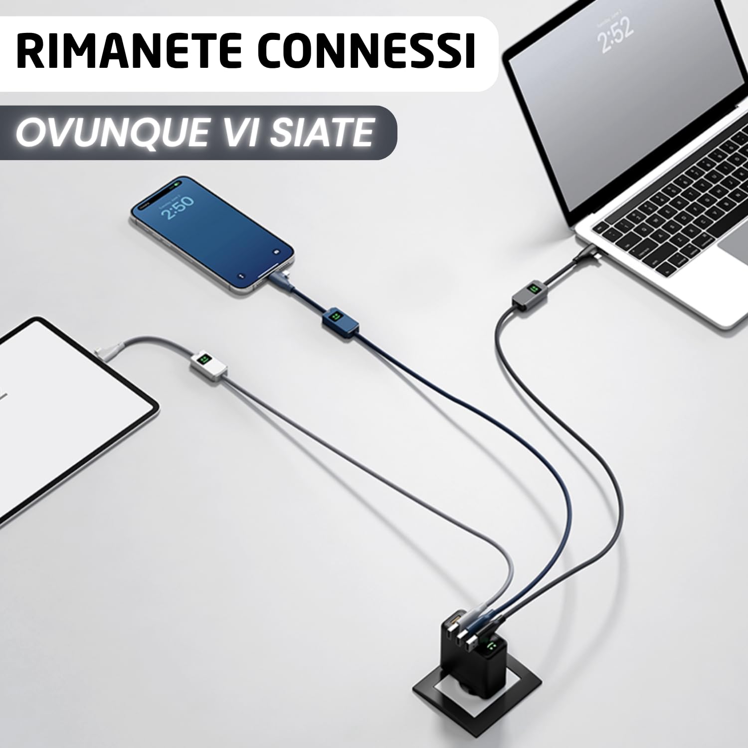 Xoopar Allure Cavo USB 3 in 1 100W Nero 1 m
