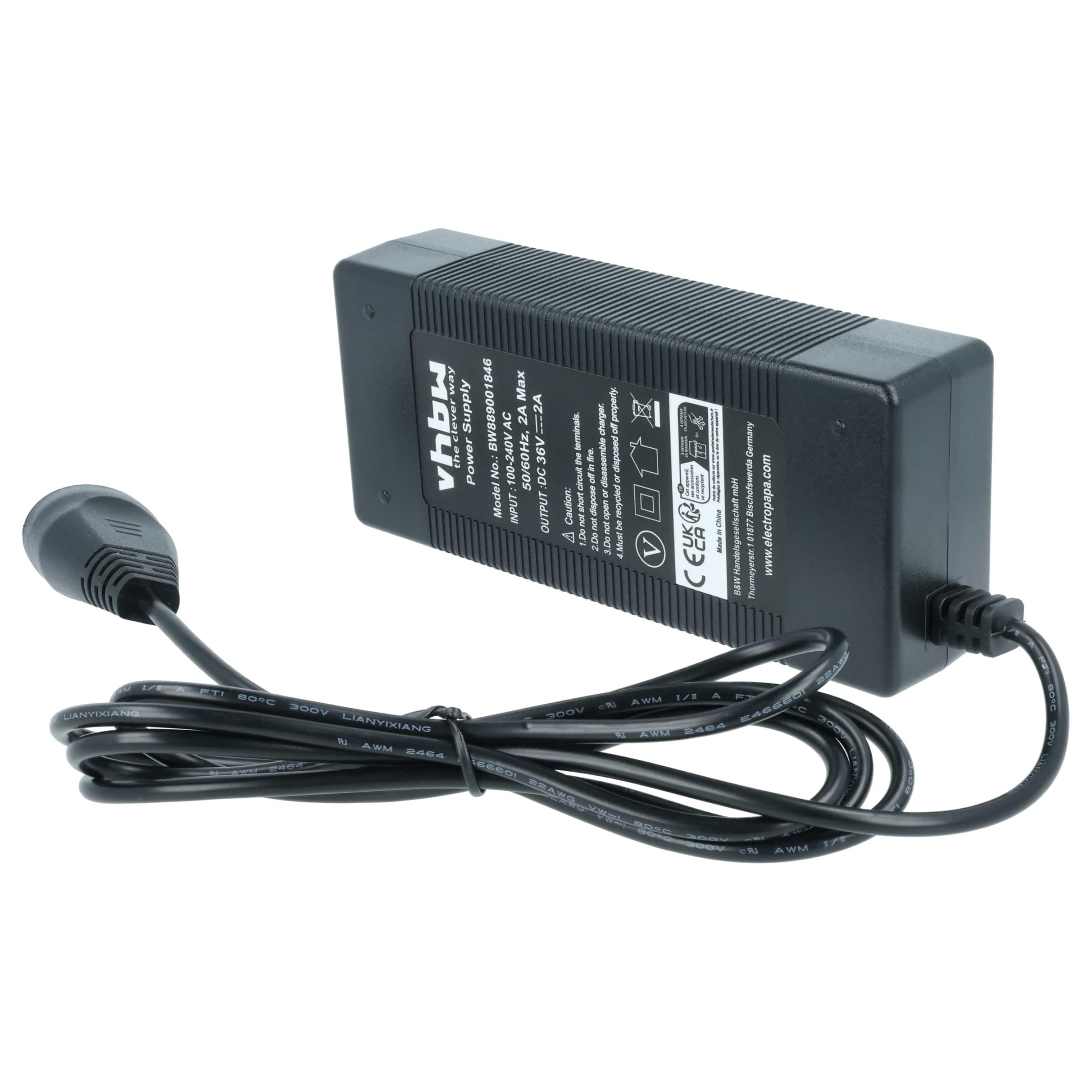 vhbw Caricabatterie per Bosch PowerPack 400 36V 2A 72W