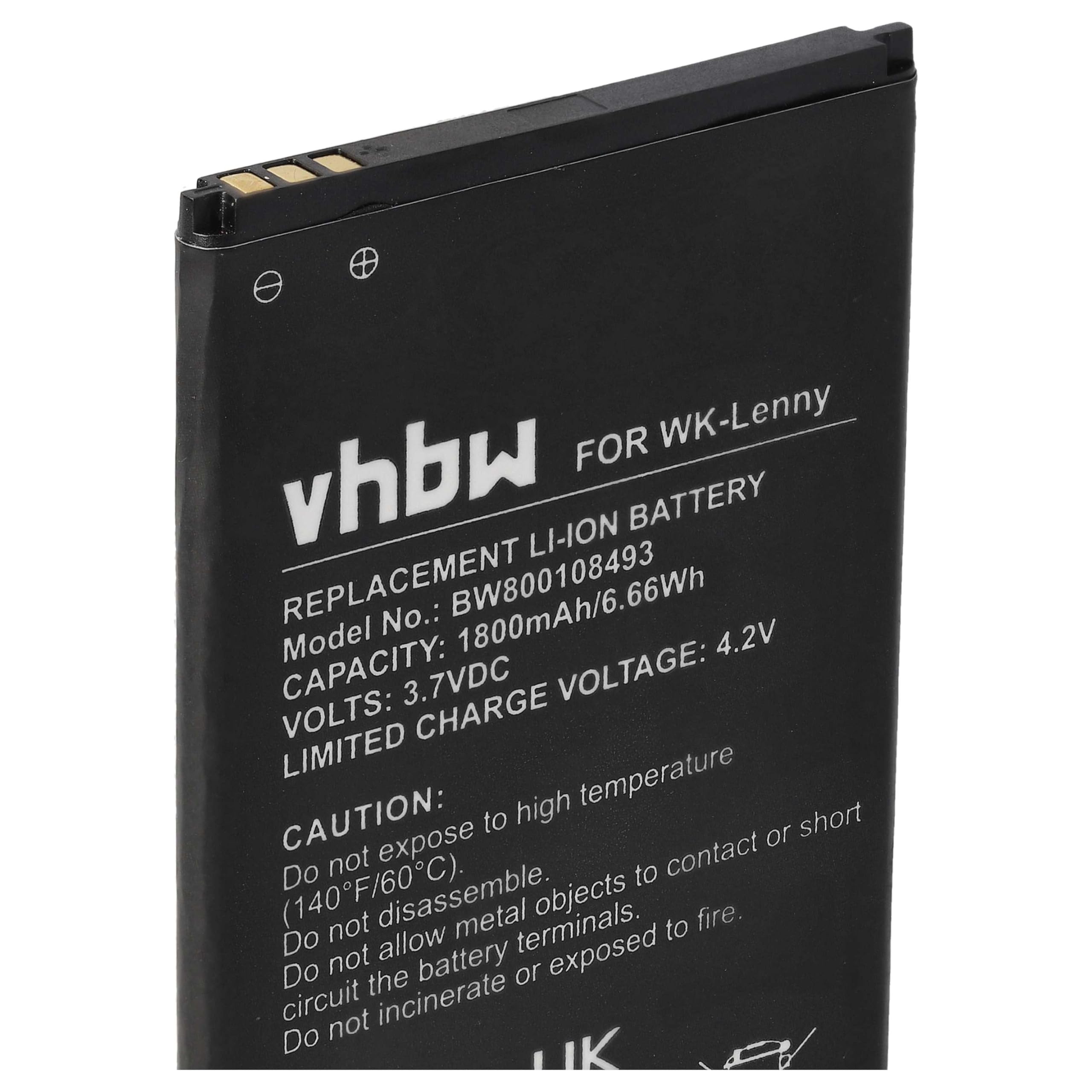 vhbw Batteria per Wiko Sunny 2 Plus smartphone 1800mAh Li-Ion