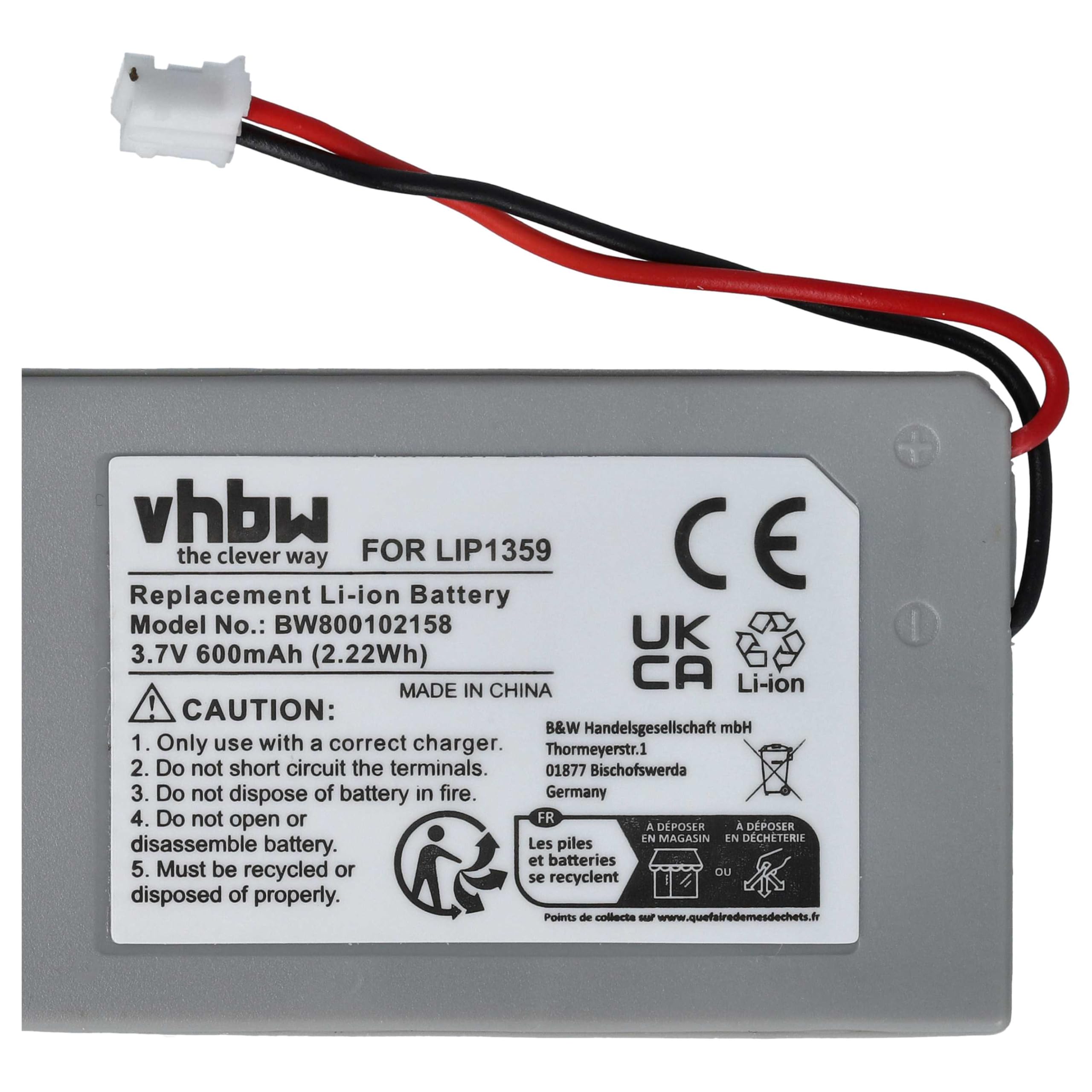 vhbw Batteria LIP1359 600mAh per PS3 DualShock 3 litio