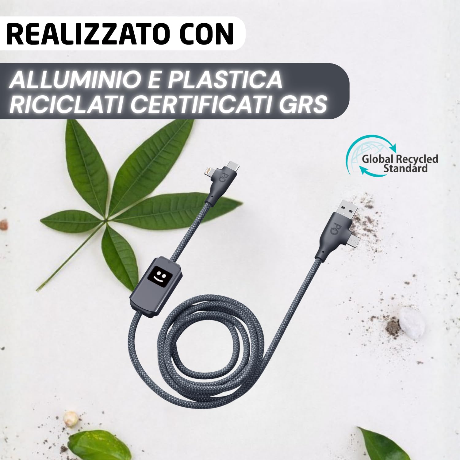Xoopar Allure Cavo USB 3 in 1 100W Nero 1 m