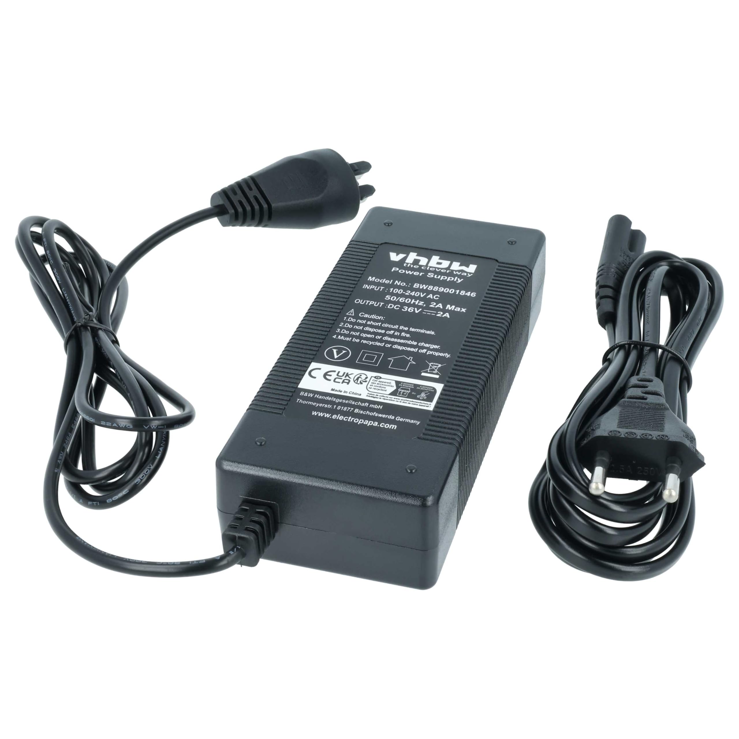 vhbw Caricabatterie per Bosch PowerPack 400 36V 2A 72W