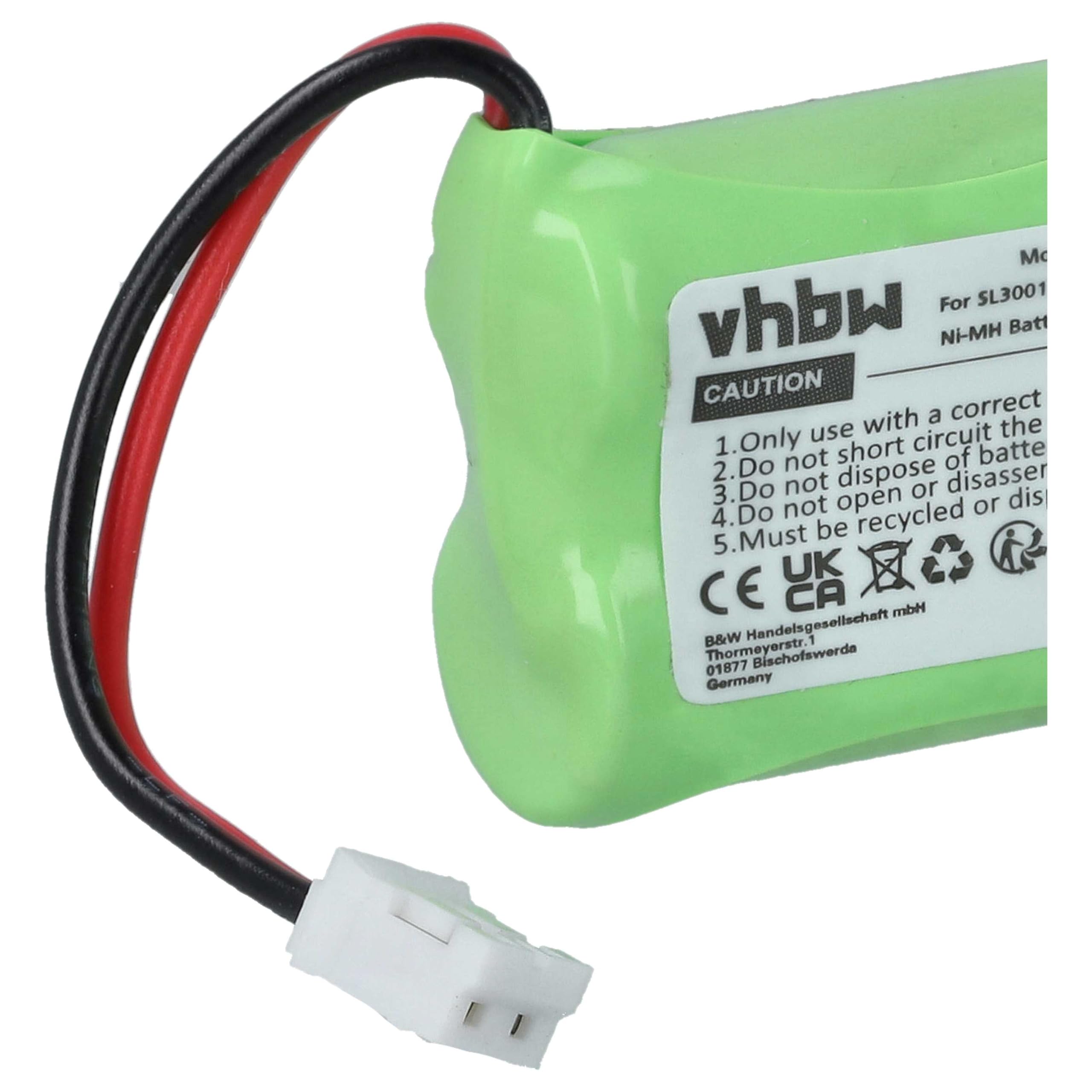 vhbw Batteria cordless per Audioline DECT 7500 400mAh 1x NiMH