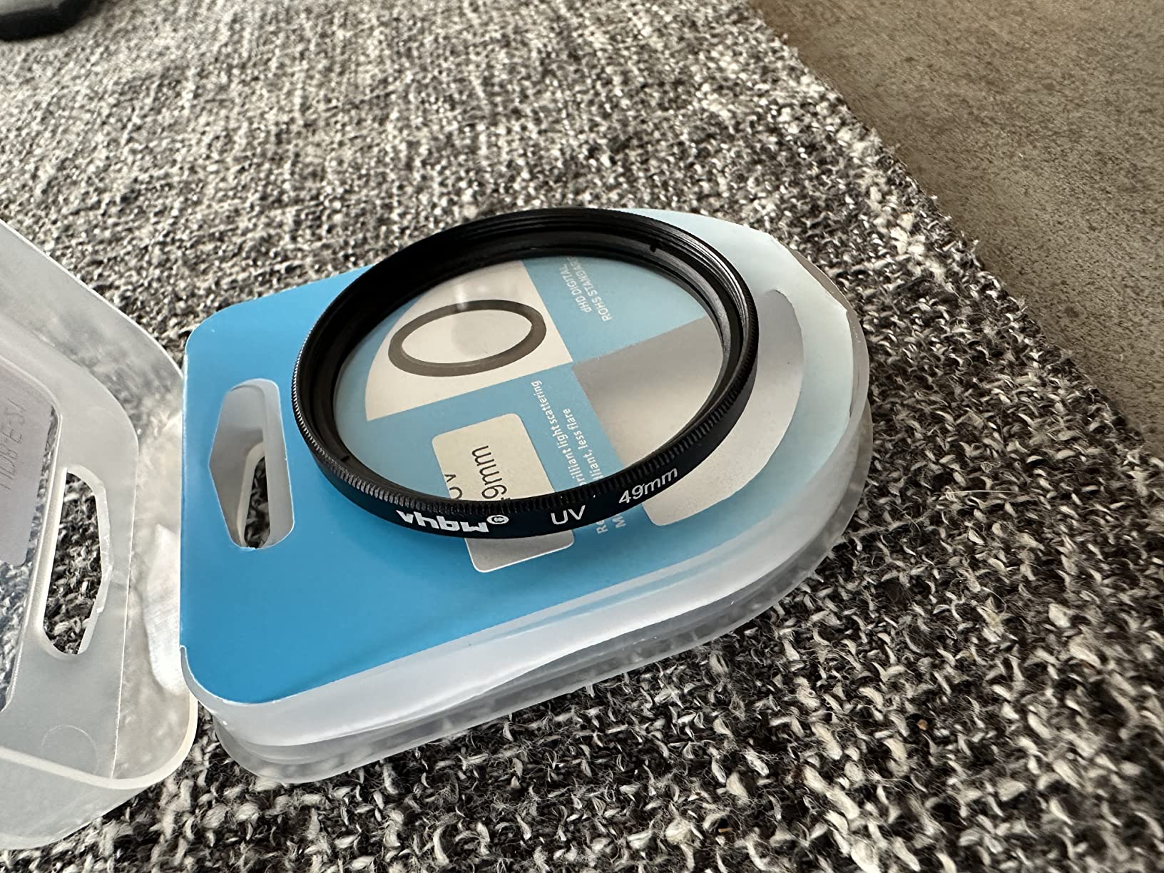 vhbw Filtro UV 37mm per Obiettivi Filettati Nero Vetro