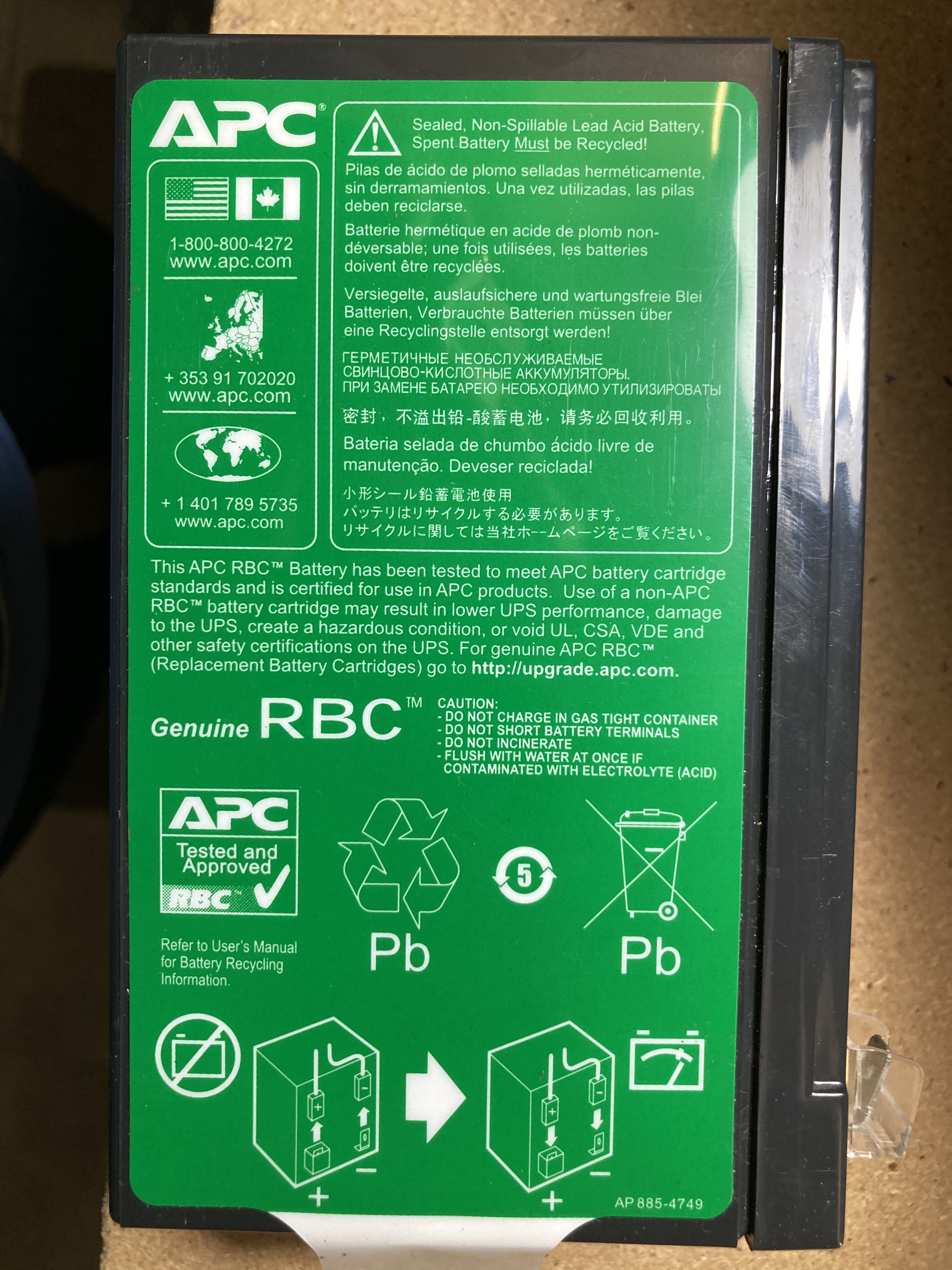 APC APCRBC124 batteria UPS per BR1200GI piombo-acido