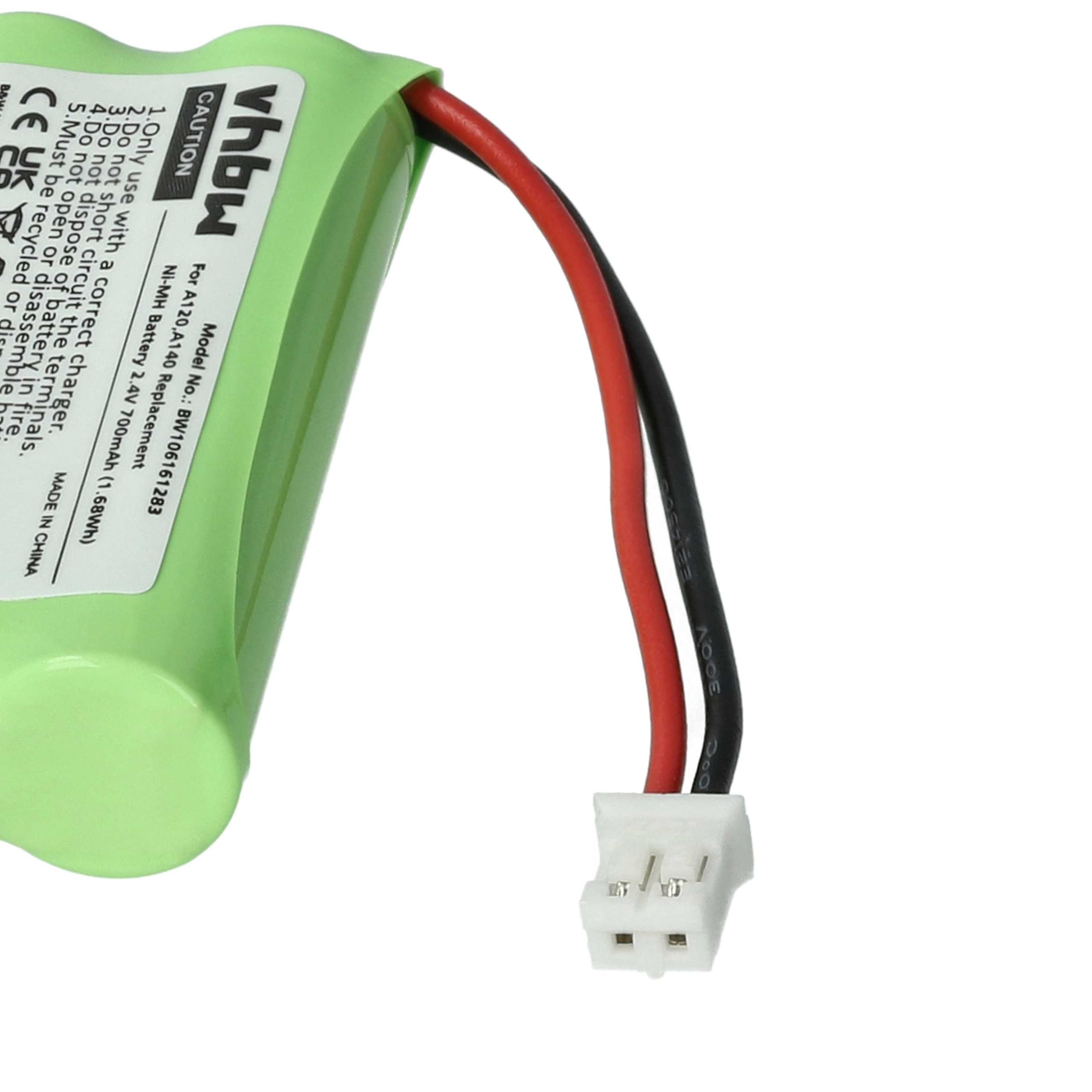 vhbw batteria cordless Gigaset A12 700mAh 2,4V 1 pezzo