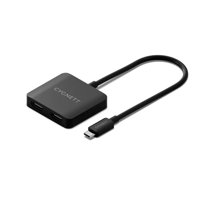 Cygnett Hub USB-C 2-in-1 doppia HDMI cavo 15 cm 4K 60Hz