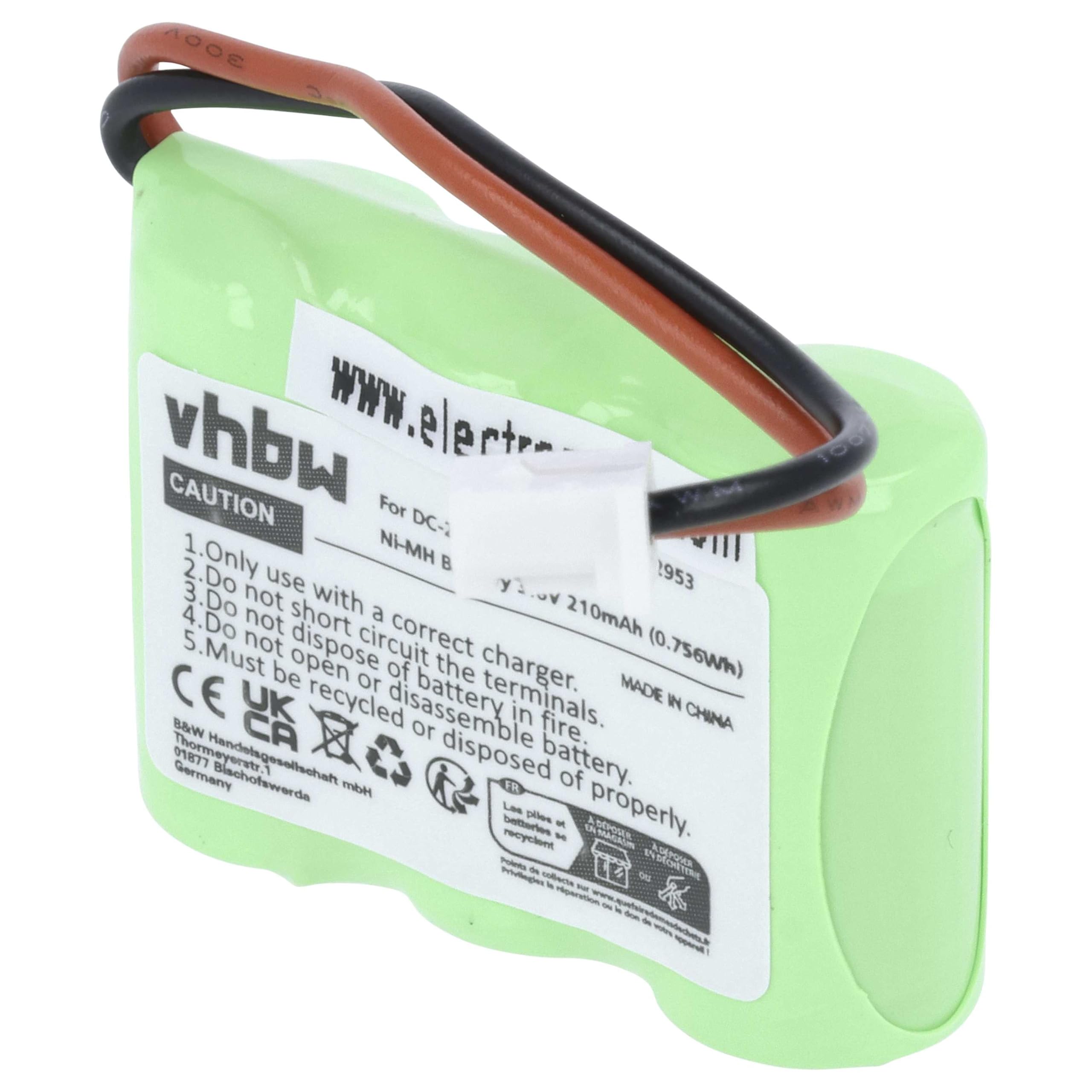 vhbw DC-20 batteria collare 210mAh per Dogtra addestramento