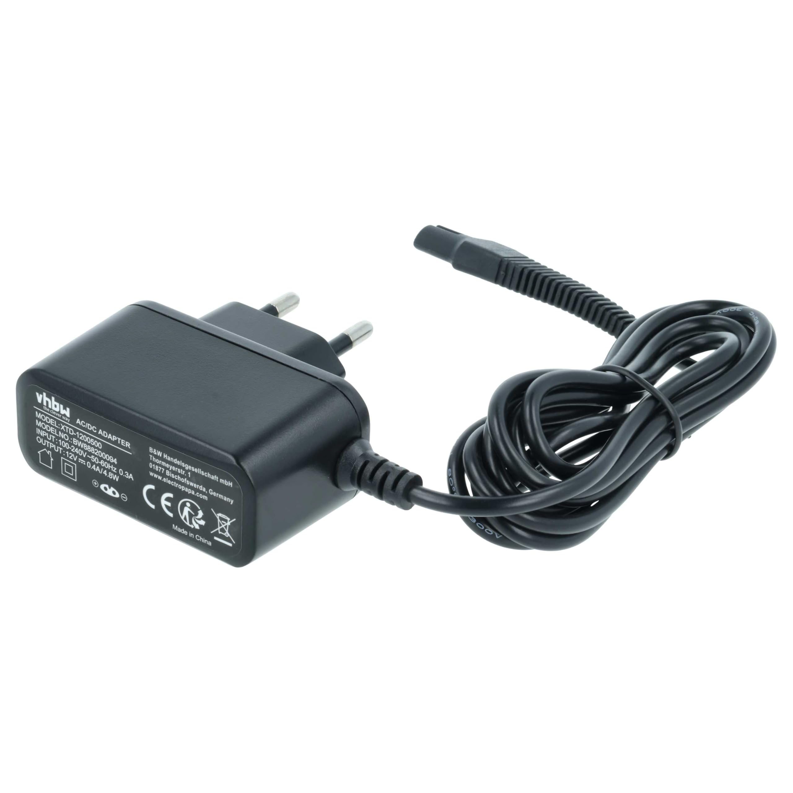 vhbw Alimentatore Rasoio 12V per Braun Series 3 Cavo 140cm