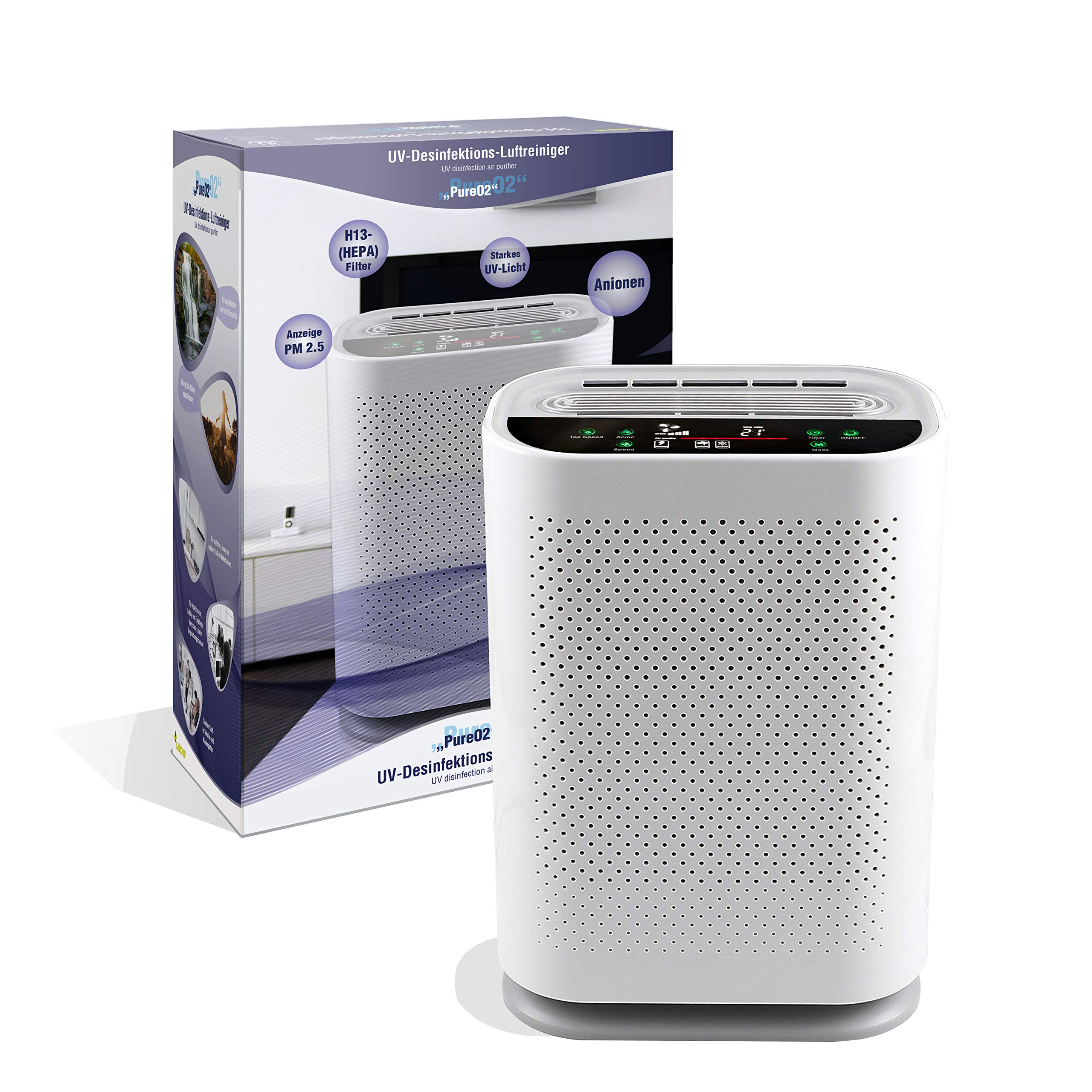 Leicke Pure O2 Purificatore Aria con UV per Ambienti 80 m2