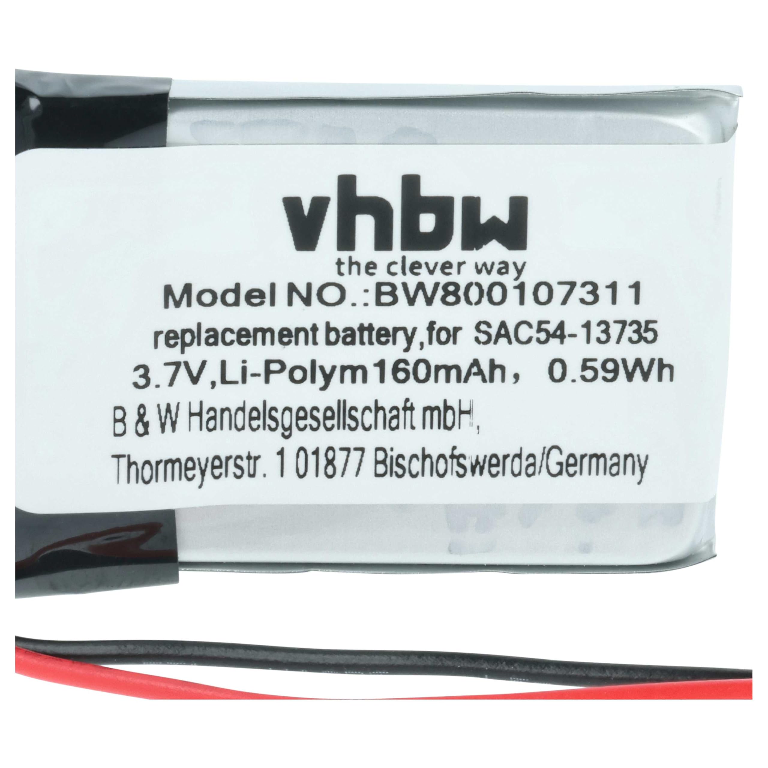 vhbw SAC54-13735 batteria collare 160mAh per SportDog SD-425