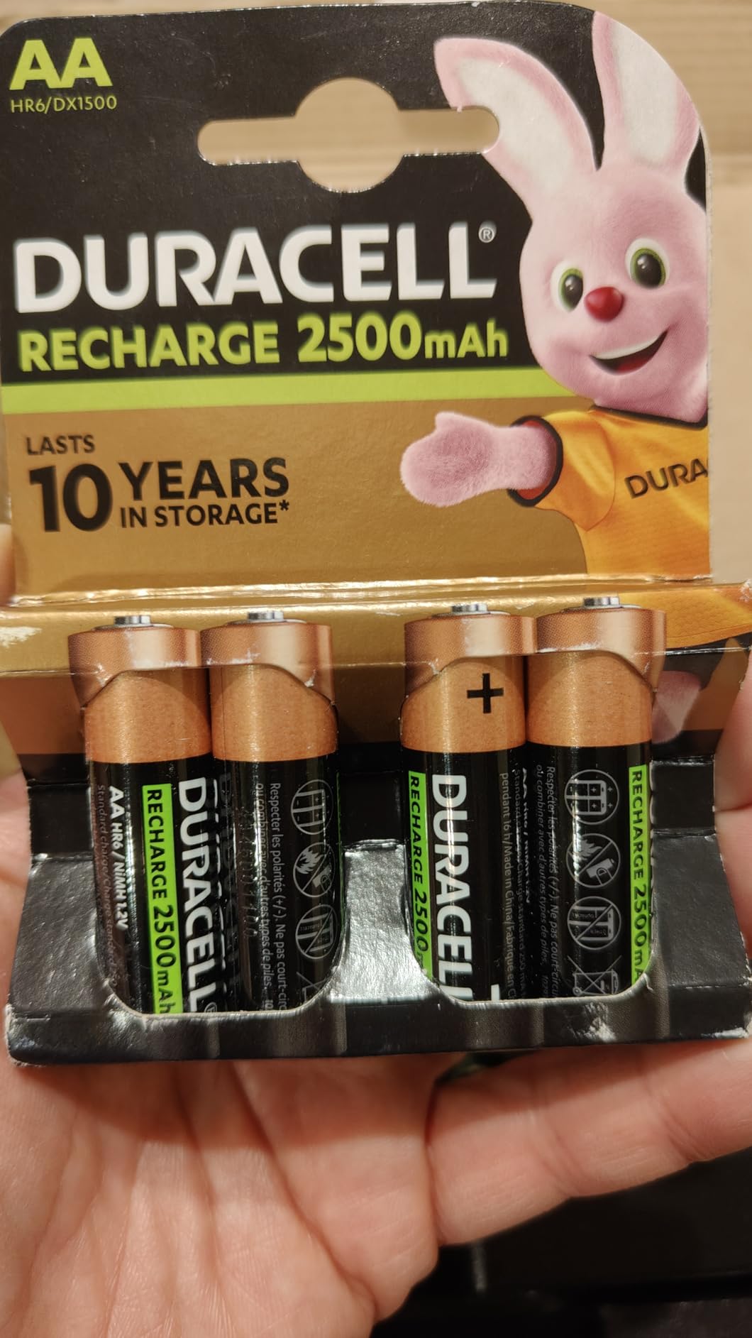 Duracell AA batterie ricaricabili 2500mAh 4 pezzi NiMH