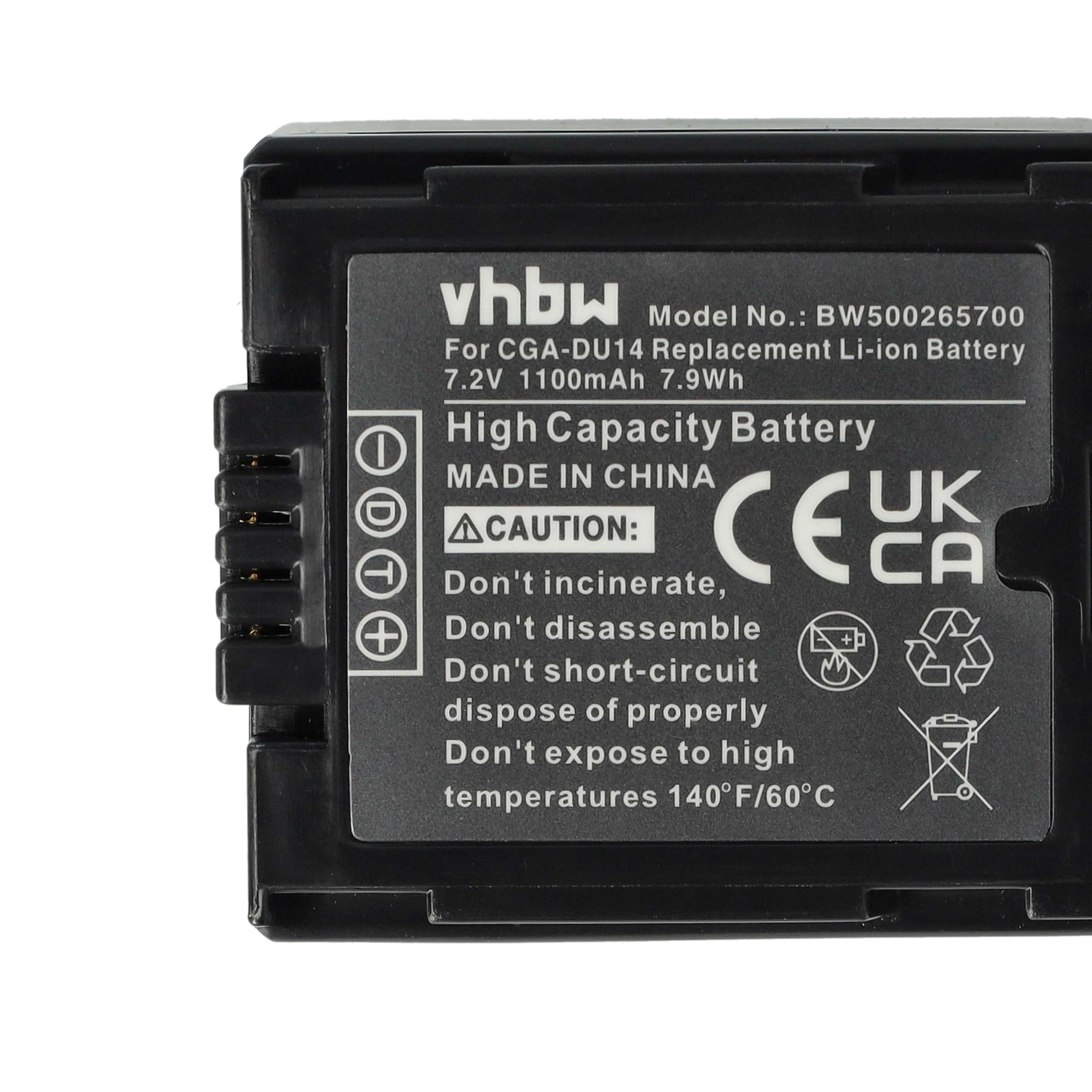 vhbw DZ-MV350E batteria fotocamera Hitachi 1100 mAh 7,2 V