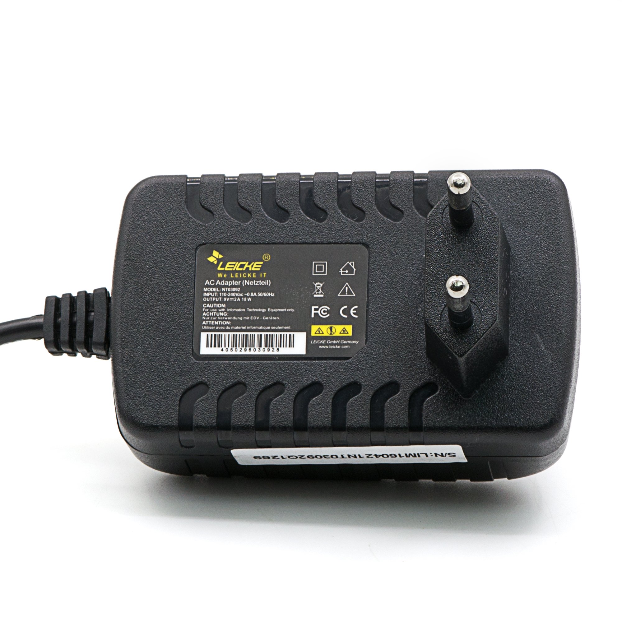 Leicke Alimentatore 9V 2A 18W per Arduino Spina 5.5x2.5mm