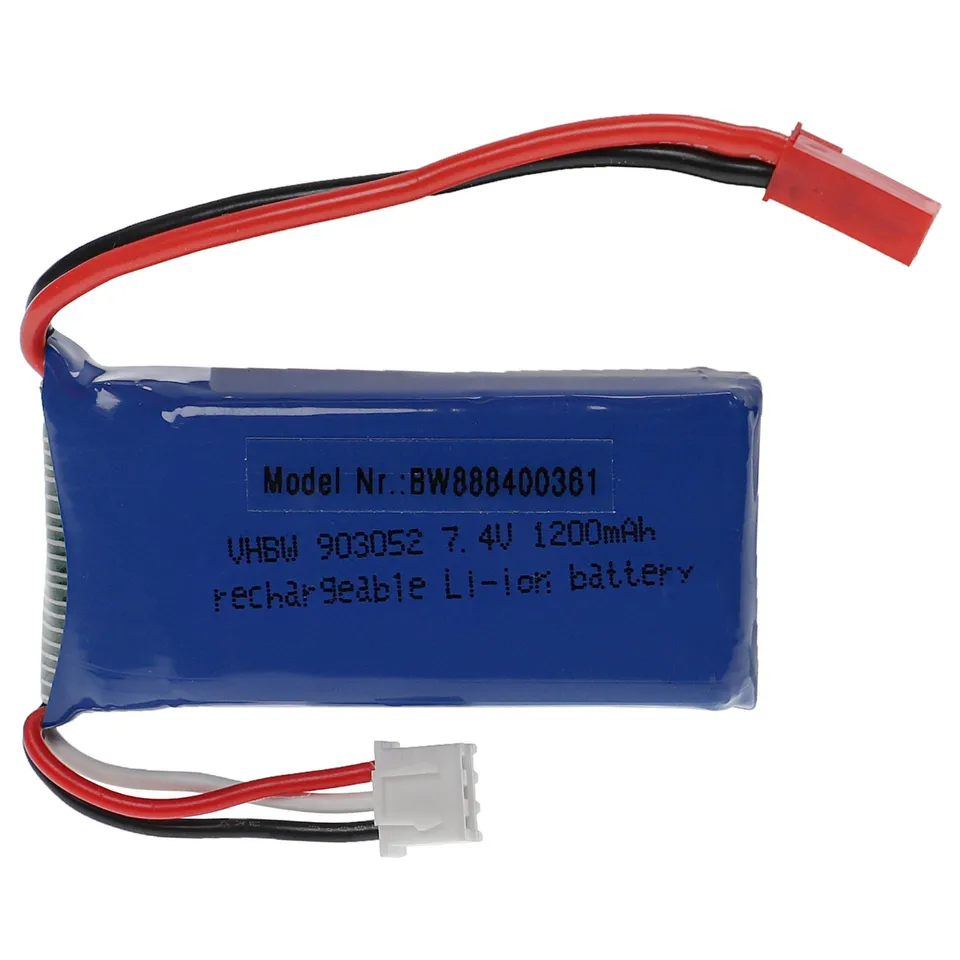 vhbw Batteria RC BEC 1200mAh 7,4V Li-Poly 57x29x20mm