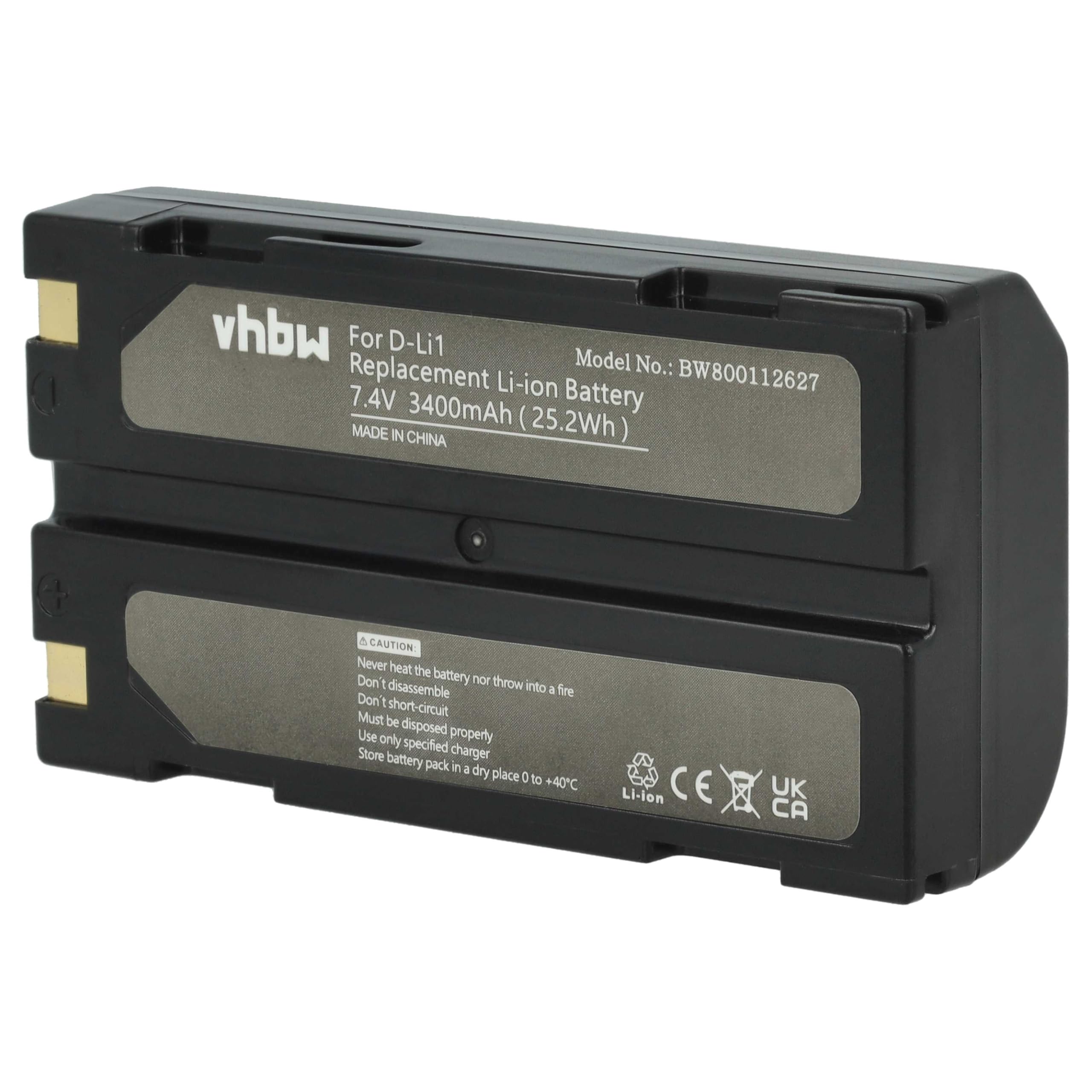 vhbw D-Li1 batteria fotocamera 3400mAh 7,4V