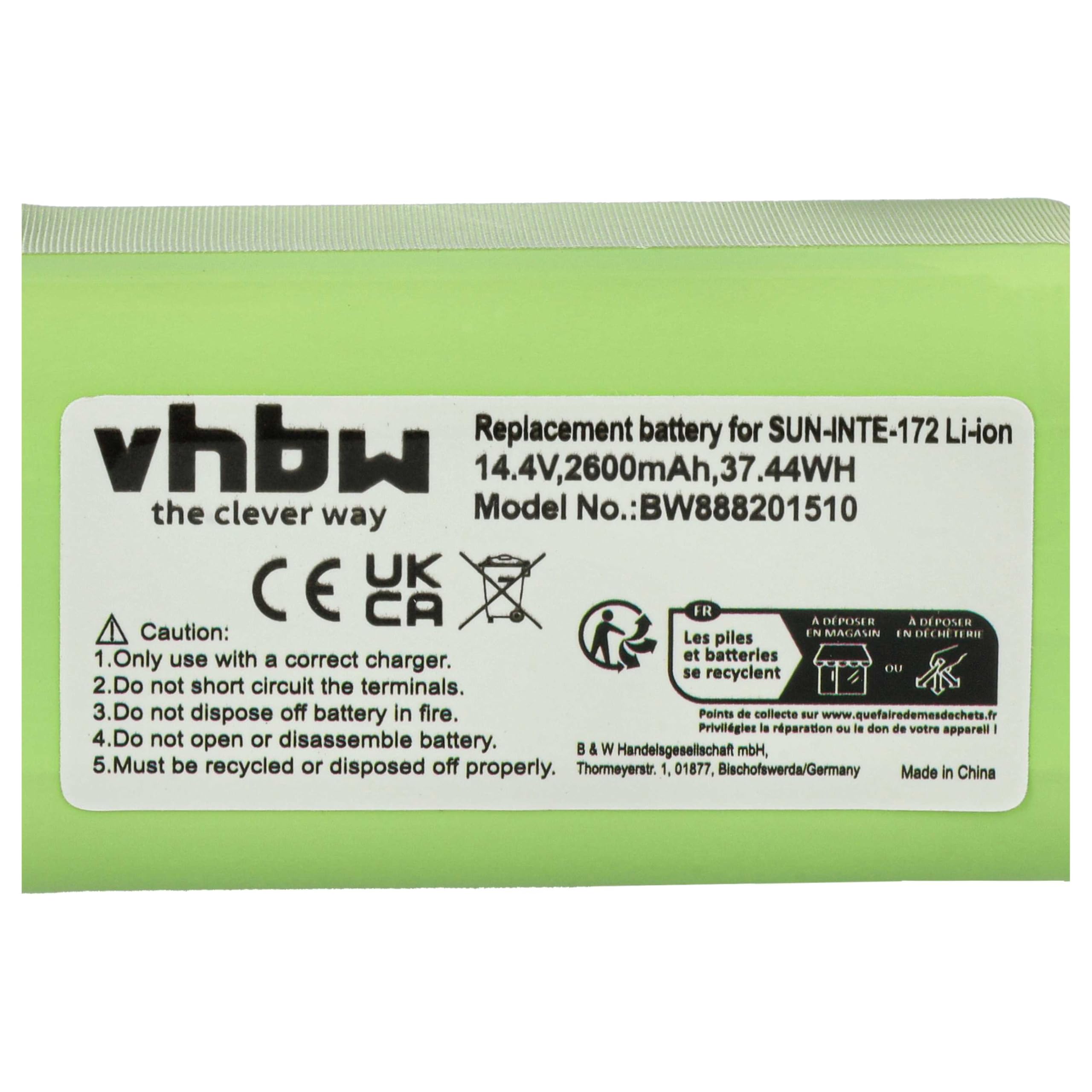 vhbw Batteria Venga VG RVC 3000 Robot 2600mAh 14,4V
