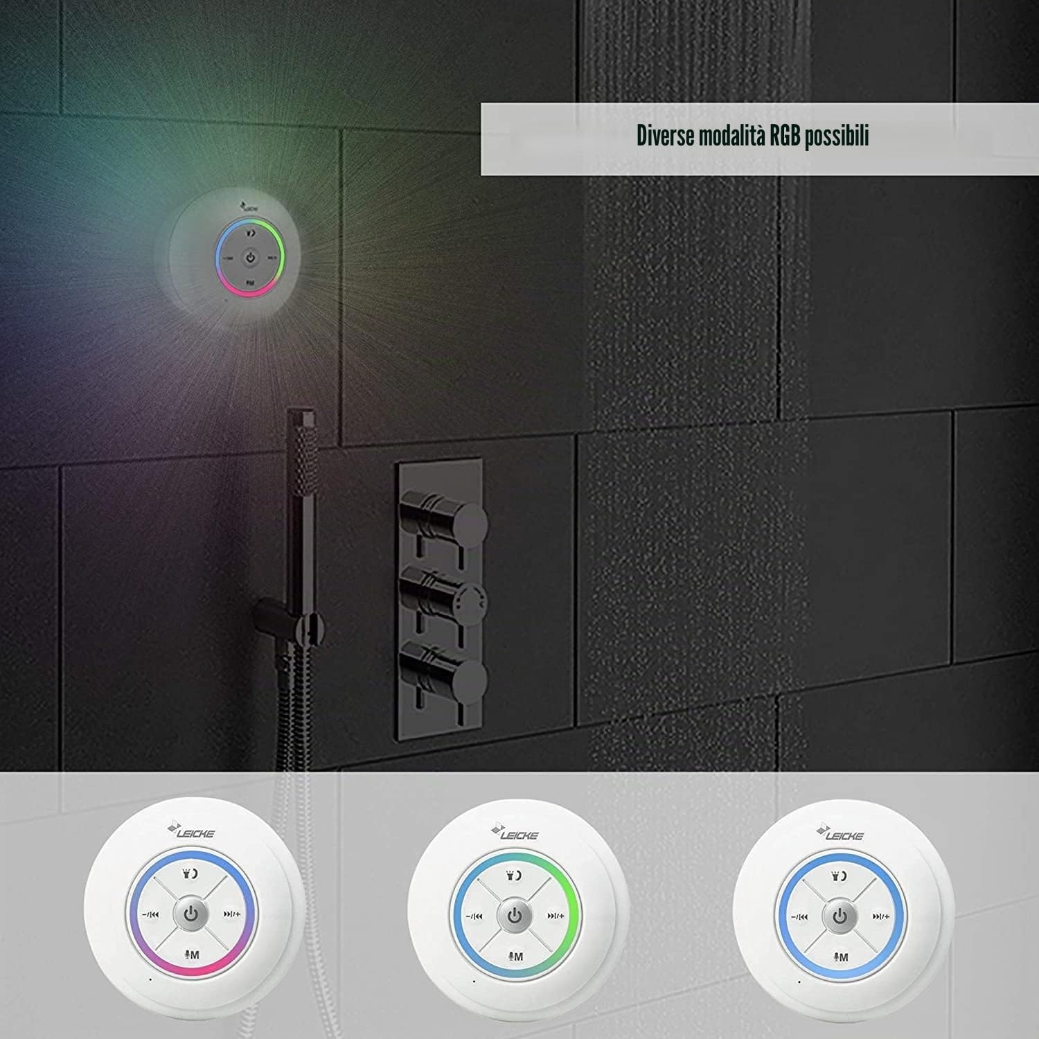 Leicke DJ Roxxx Shower altoparlante bluetooth impermeabile ventosa