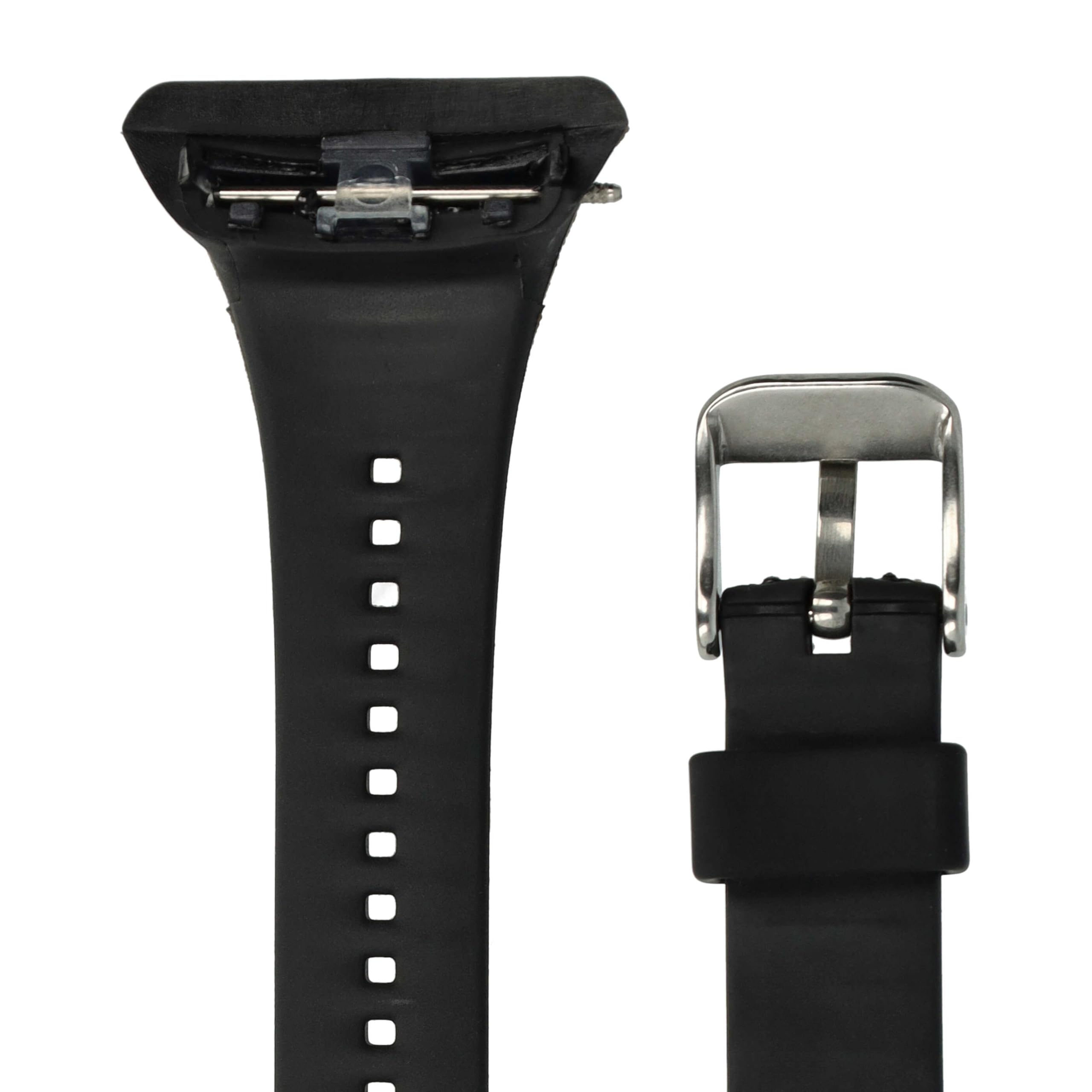 vhbw Cinturino TPE L per Polar FT7 nero 11,5+8,5cm