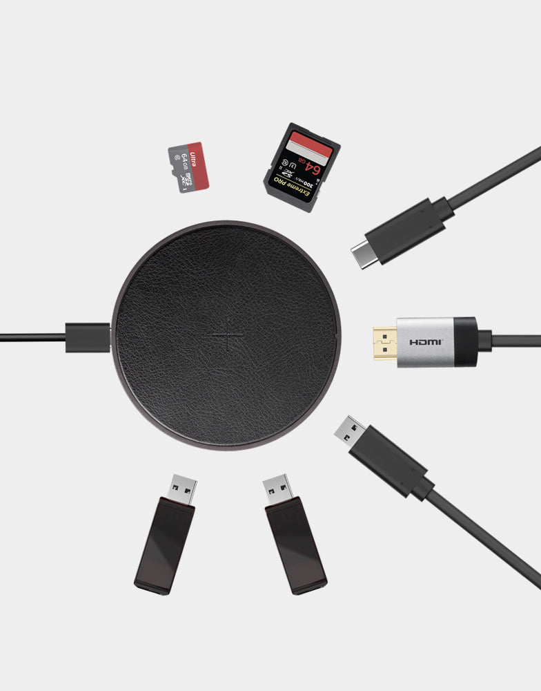 Energea WiHub hub USB-C gunmetal ricarica wireless laptop
