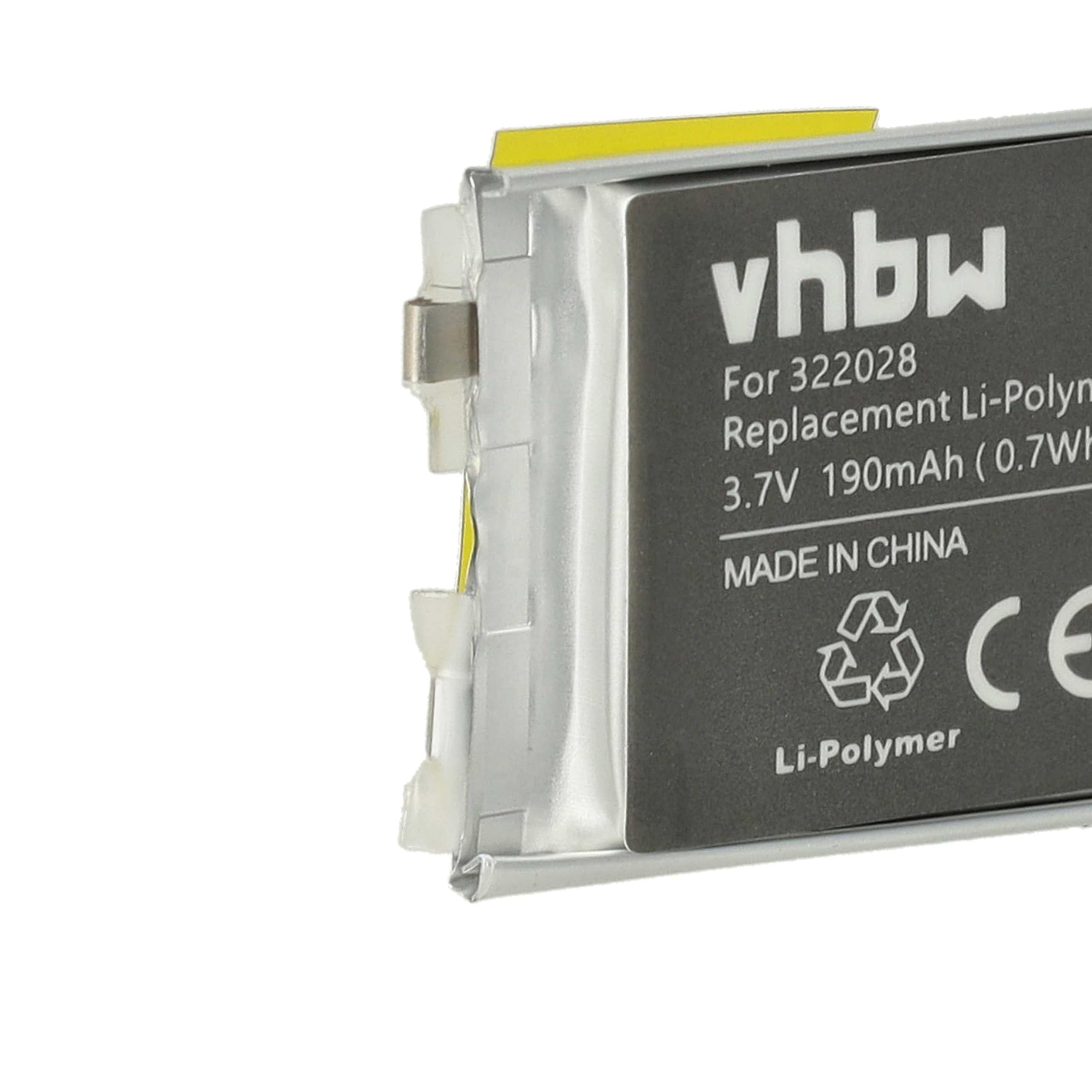 vhbw Batteria Smartwatch TomTom Golfer 1 190mAh Li-Poly