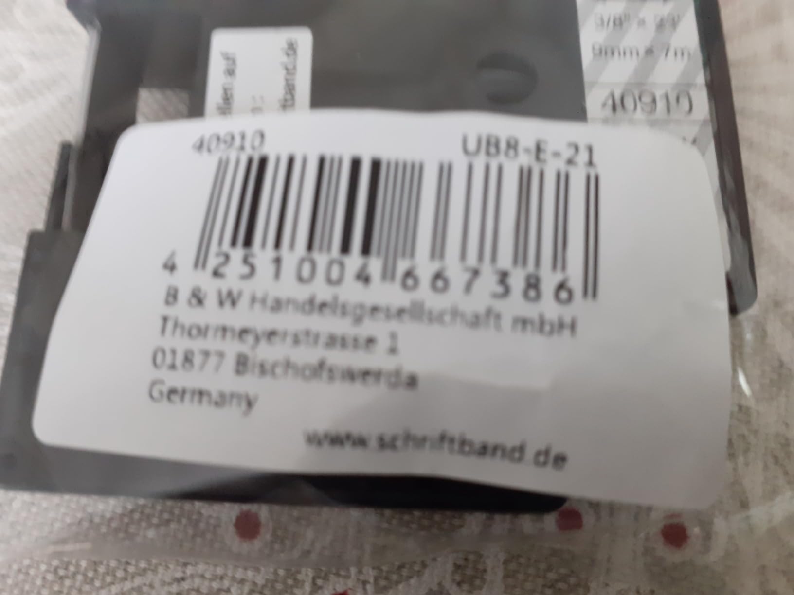 vhbw cassetta nastro Dymo LabelWriter Duo 9mm nero