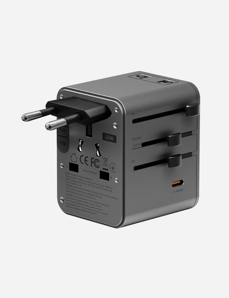 ENERGEA TravelWorld GaN45 Mini adattatore viaggio gunmetal 45W