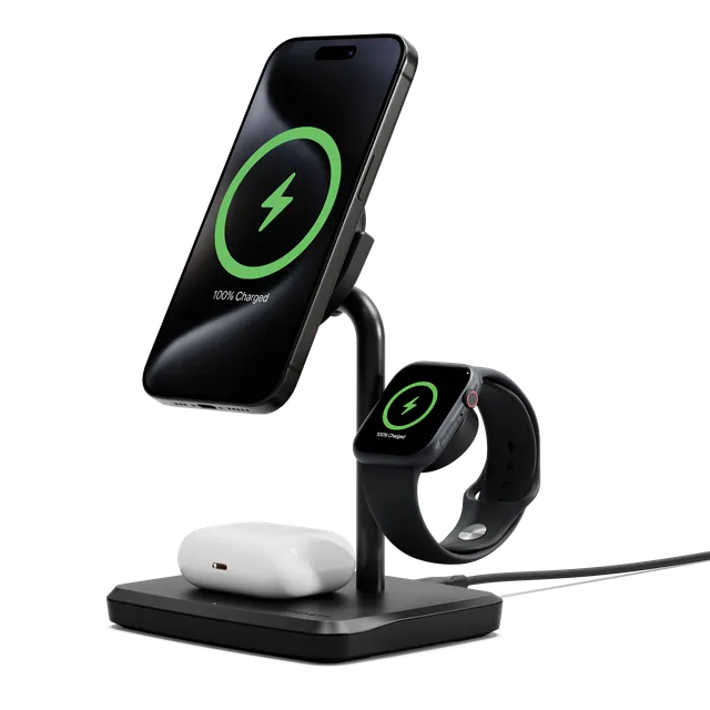 Cygnett ChargeBase Caricatore Wireless 3-in-1 Nero 15W