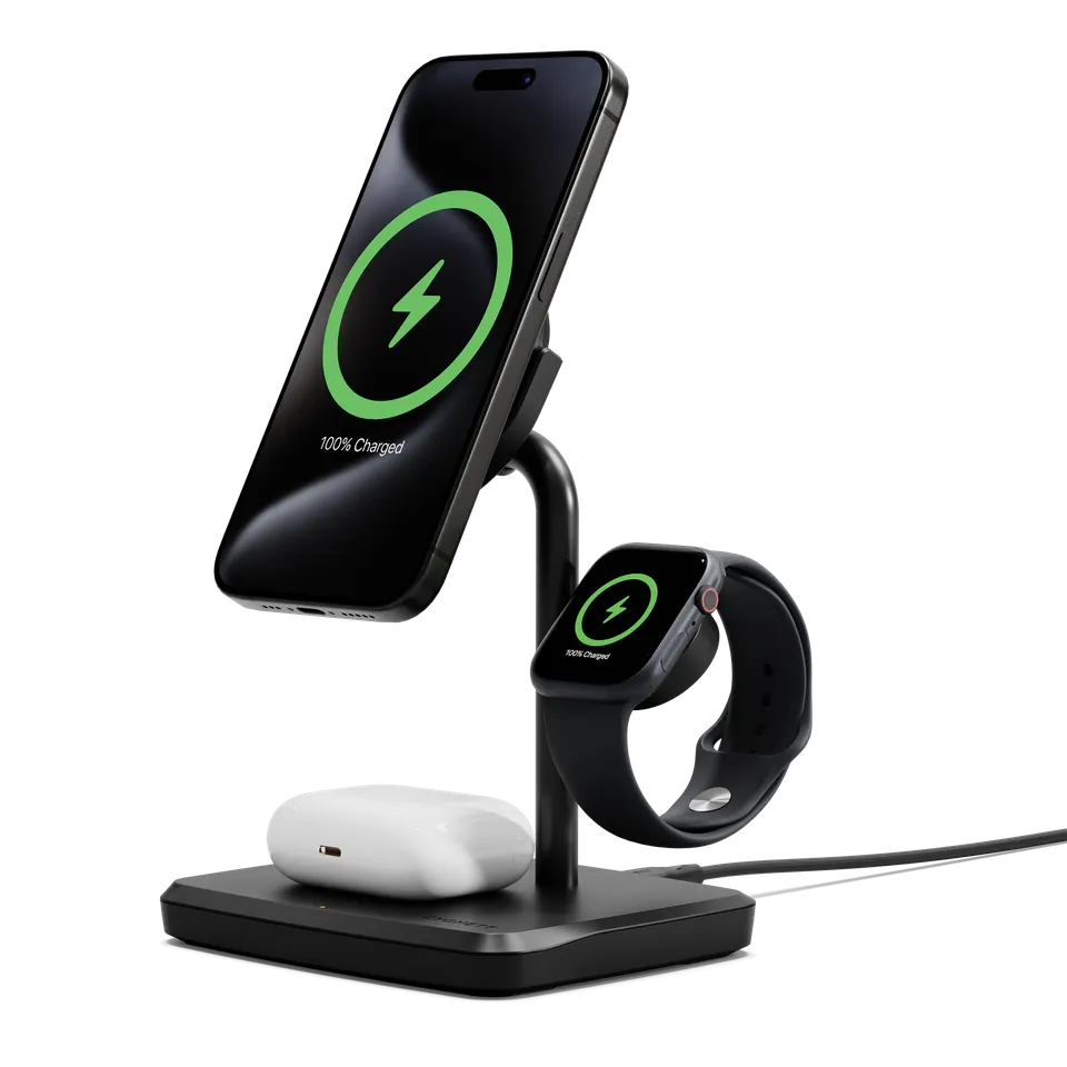 Cygnett ChargeBase Caricatore Wireless 3-in-1 Nero 15W