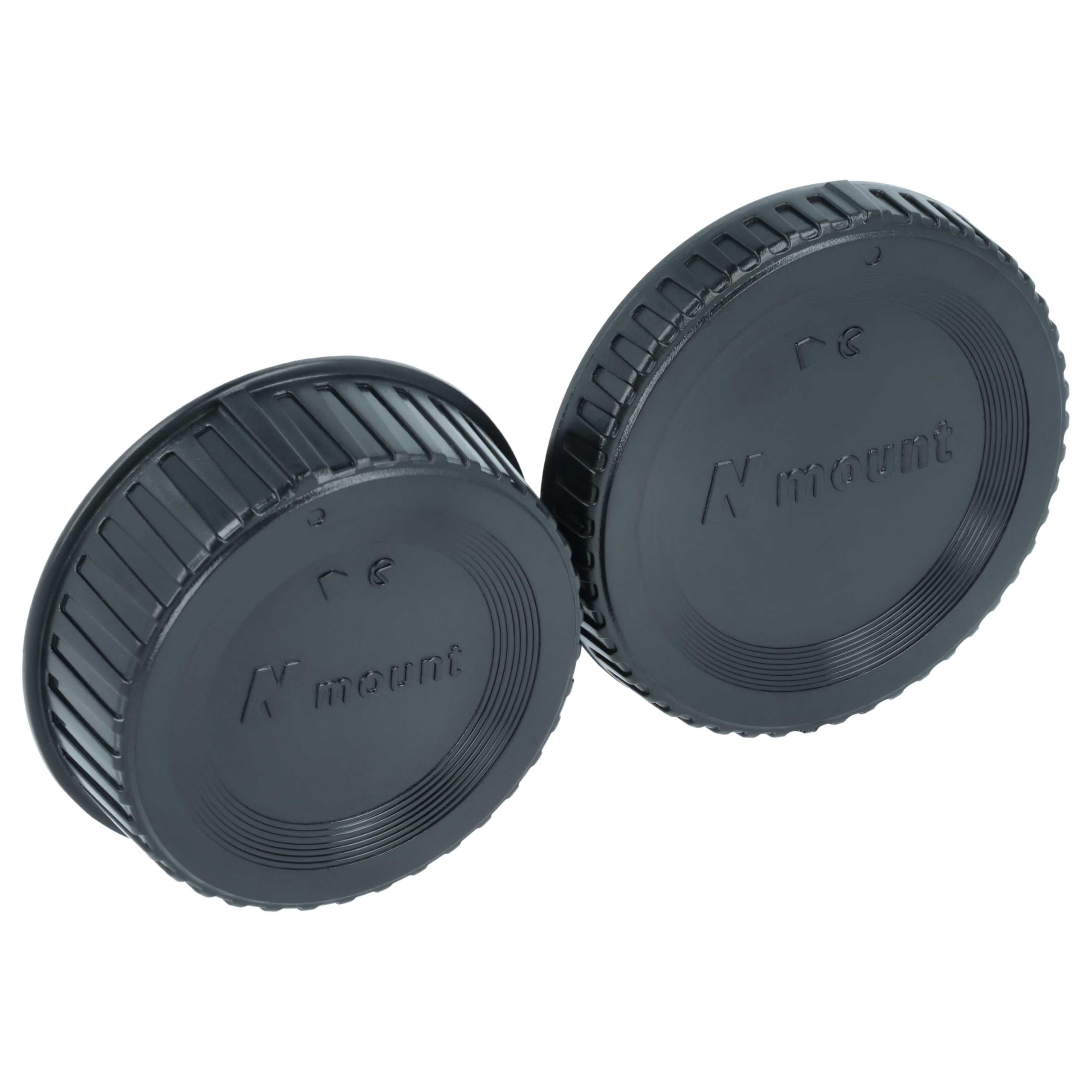 vhbw Set tappi F Nikon copriobiettivo nero 2 pezzi