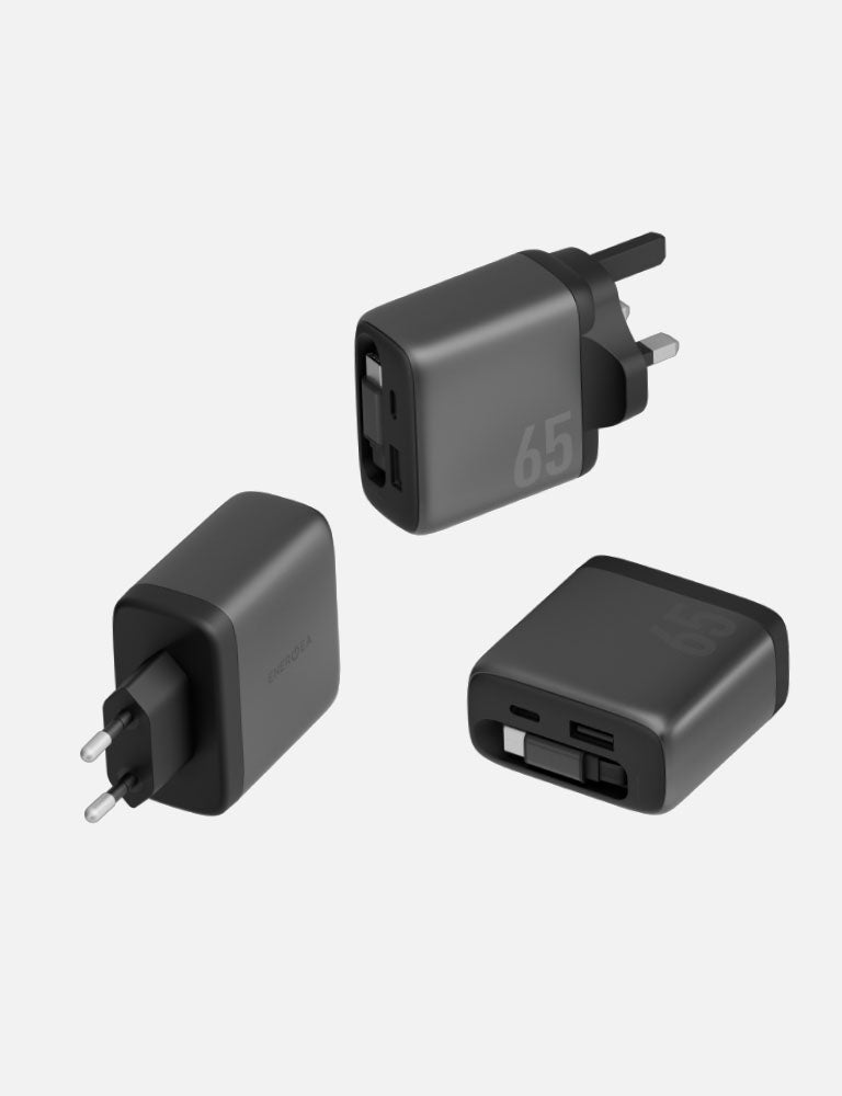 Energea AmpCharge Arc GaN65 caricatore GaN 65W cavo retrattile
