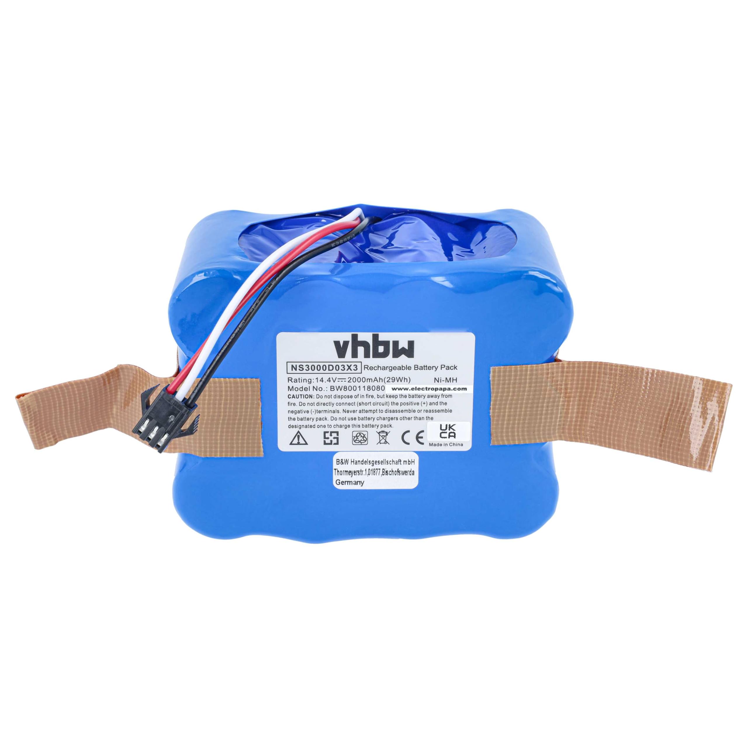 vhbw Batteria per H.Koenig SWR22 14,4V 2000mAh NiMH