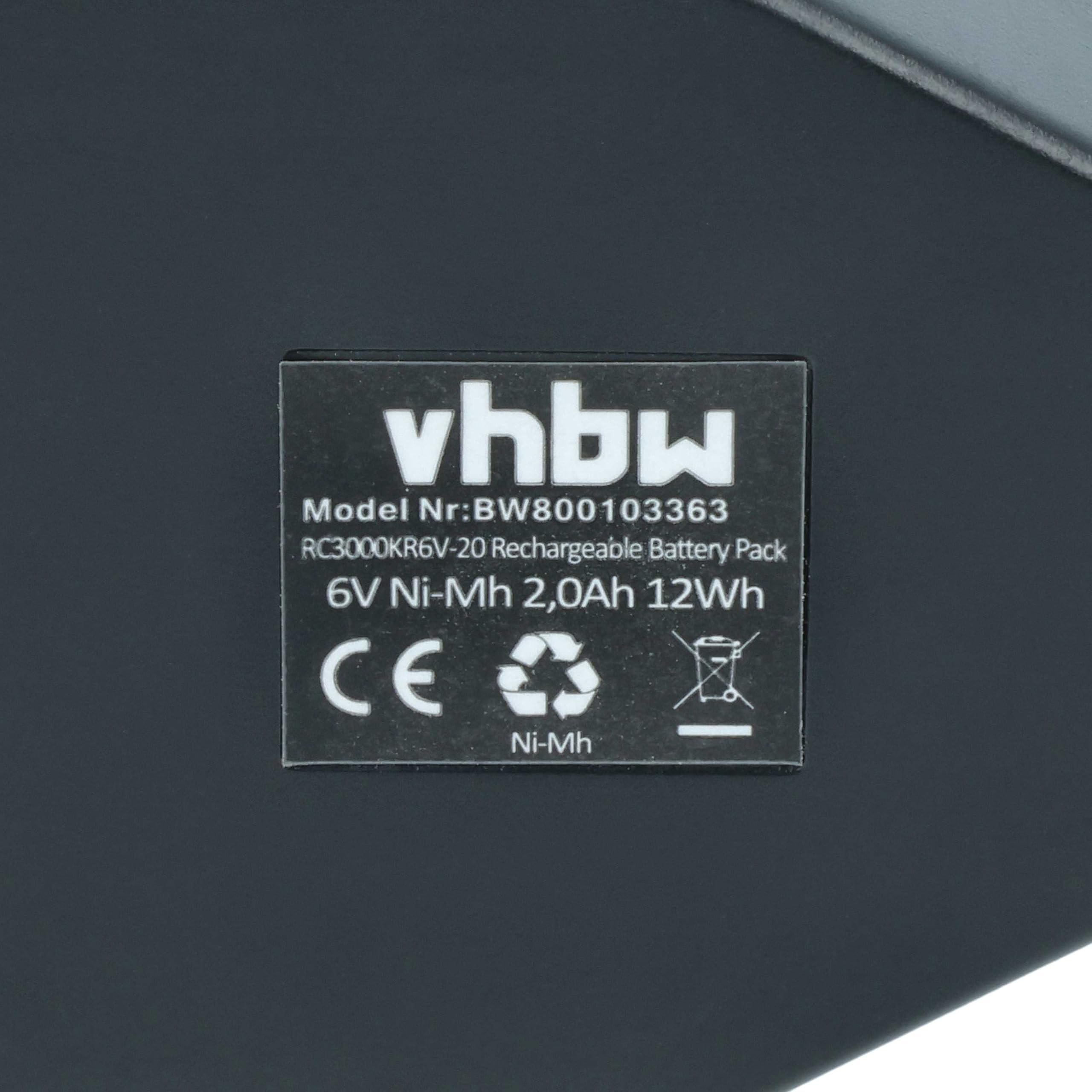 vhbw Batteria Kärcher RC3000 NiMH 6V 2 pezzi 2000mAh