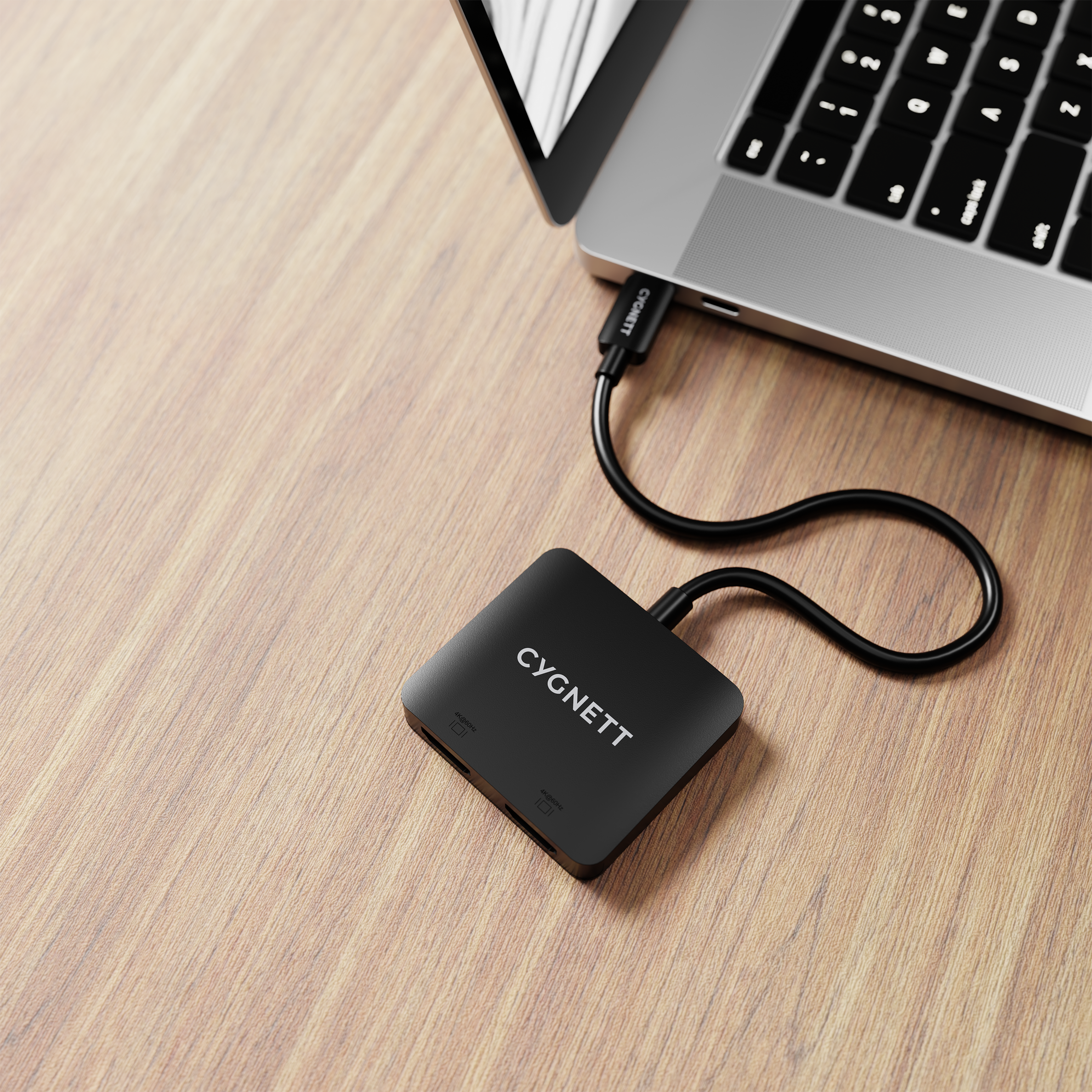 Cygnett Hub USB-C 2-in-1 doppia HDMI cavo 15 cm 4K 60Hz