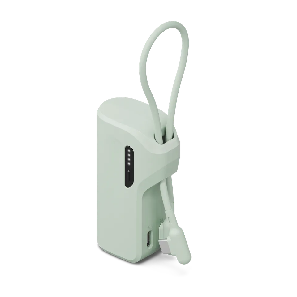 Cygnett Thumboost 5K power bank 5000mAh menta con cavo 20W
