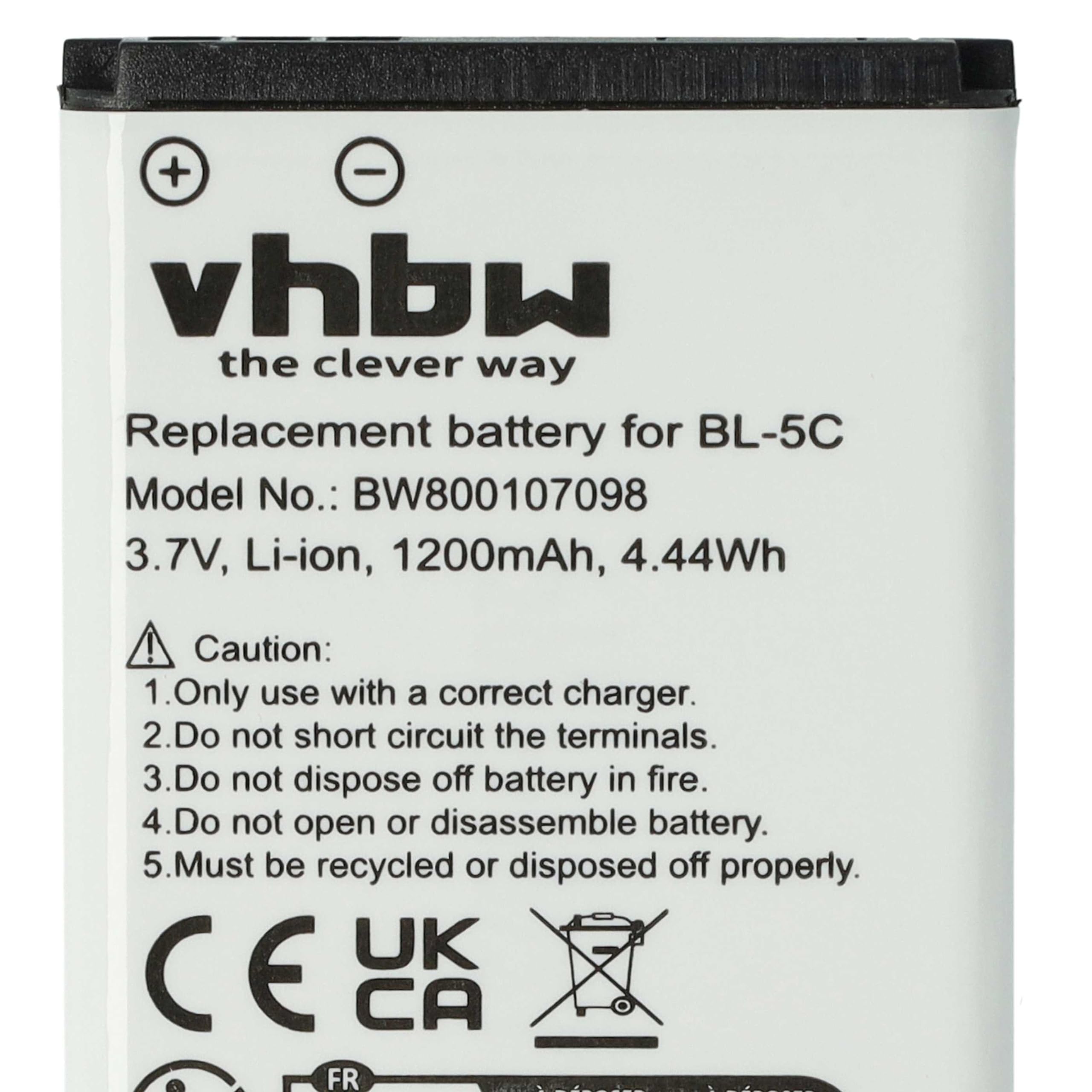 vhbw Batteria Primo 405 telefono 1200 mAh Li-Ion
