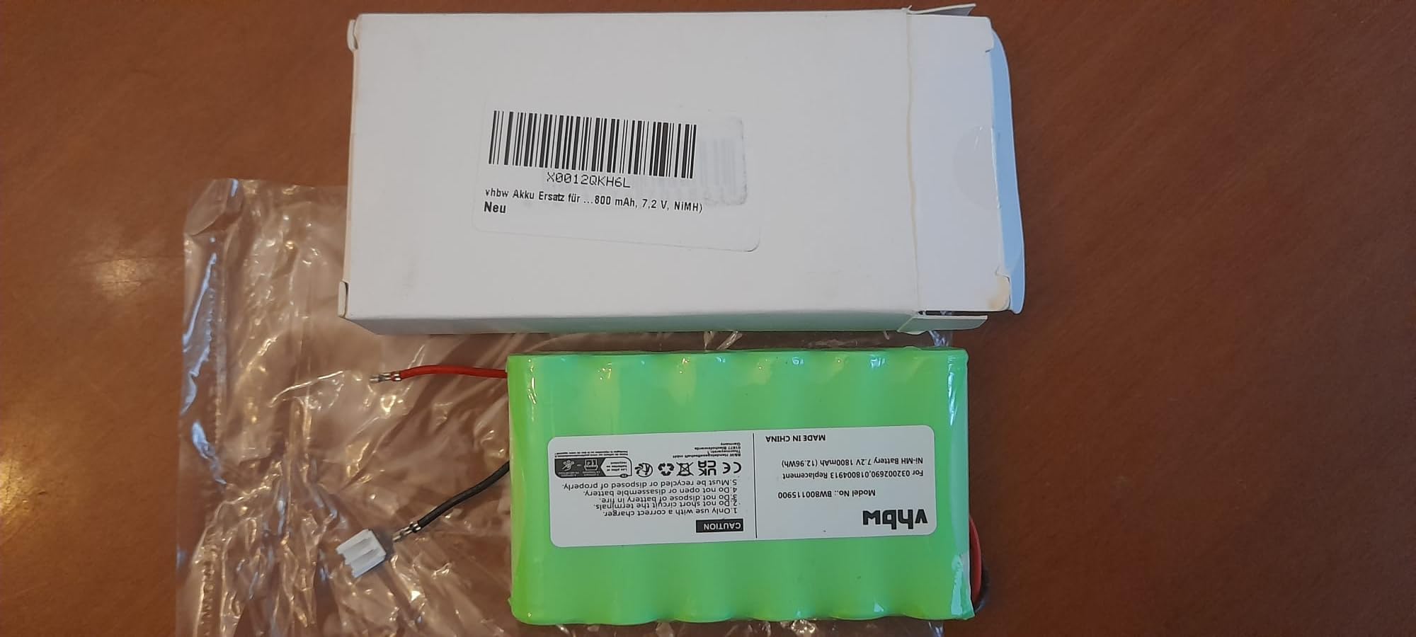 vhbw 1800mAh 7,2V batteria 1 pezzo per Compex
