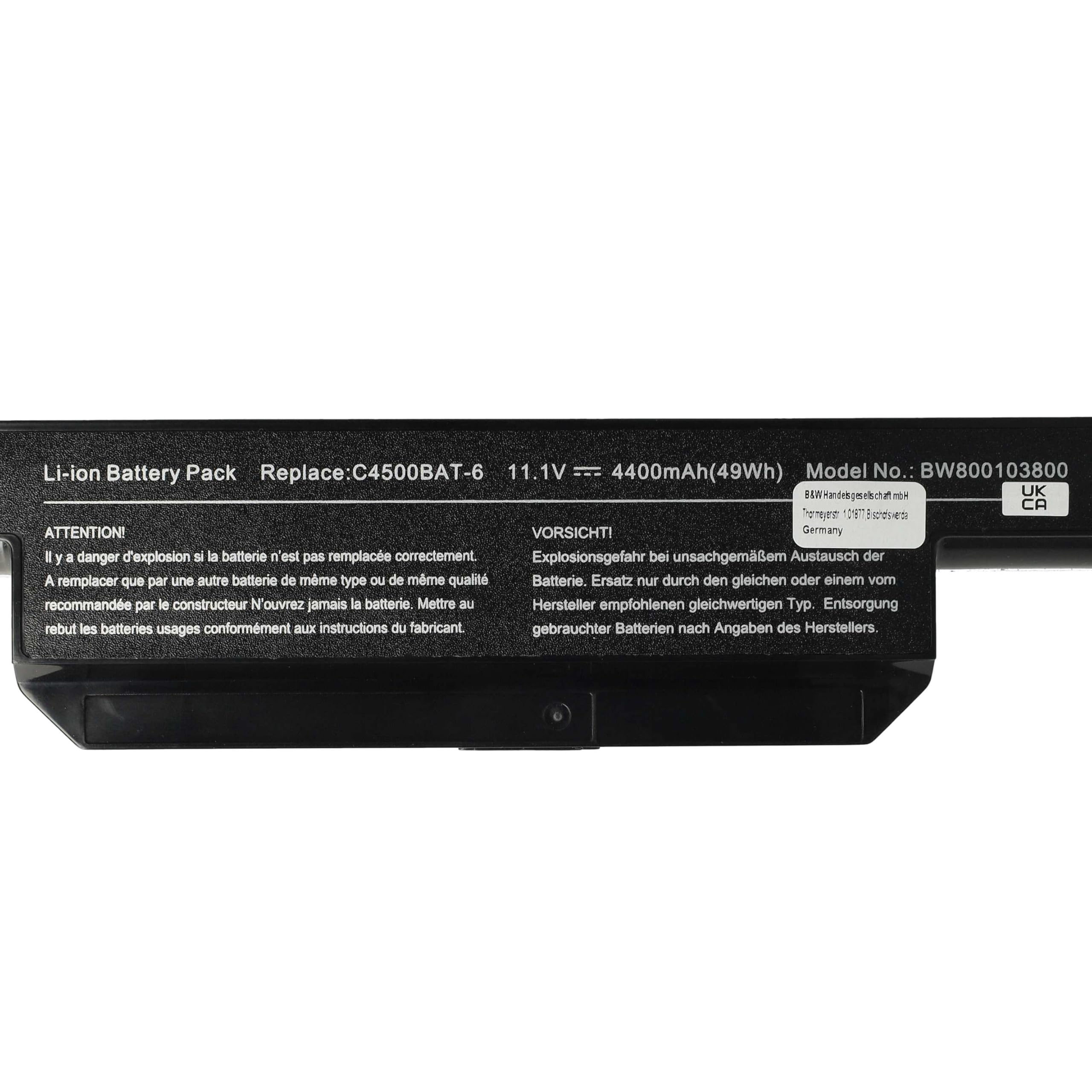 vhbw batteria notebook Terra Mobile 4400mAh 11,1V